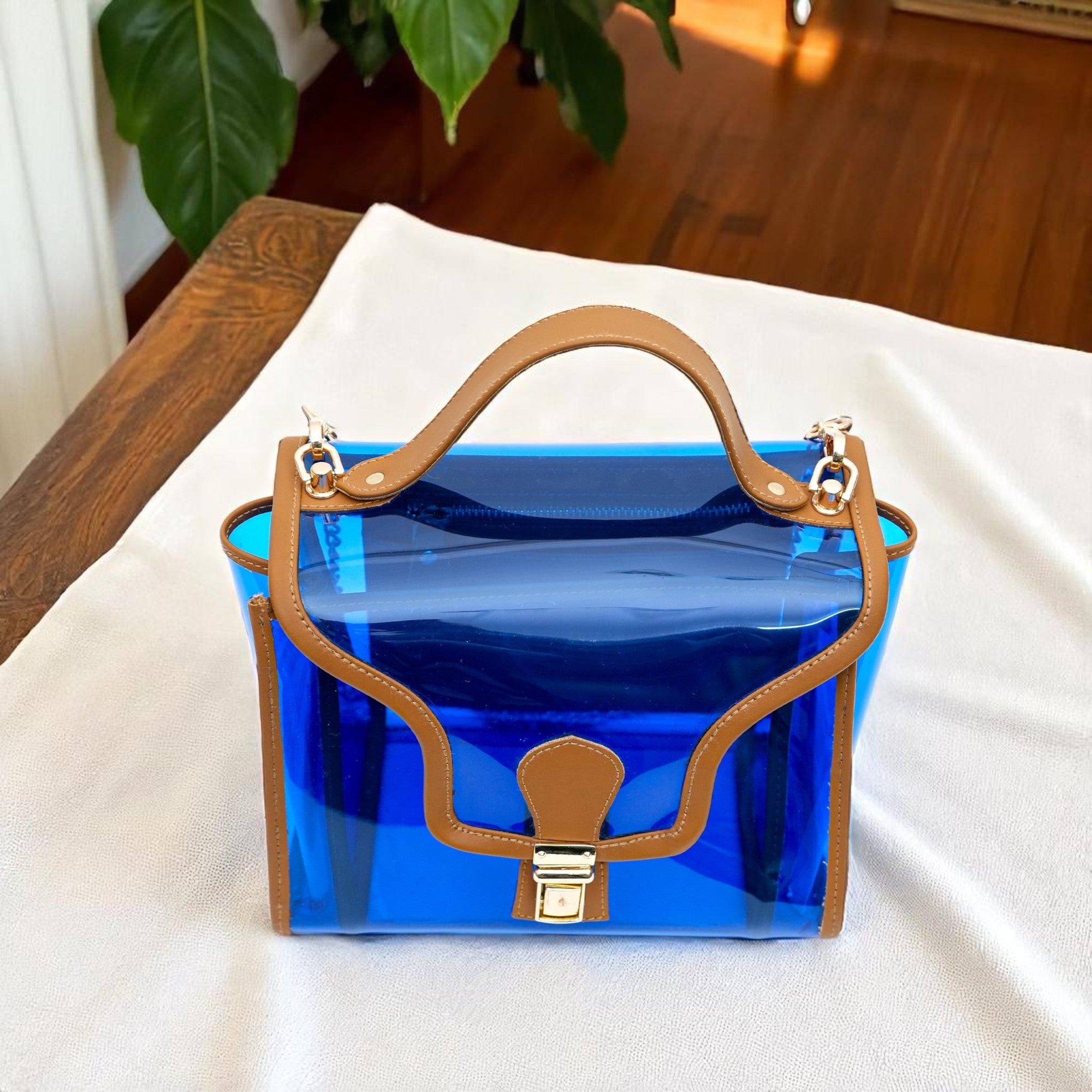 Blue Transparent Premium Sling Bag for Women