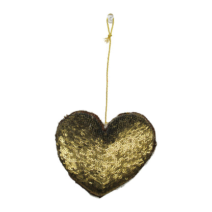 Set of 2 Heart Shaped Christmas Hanging Ornament