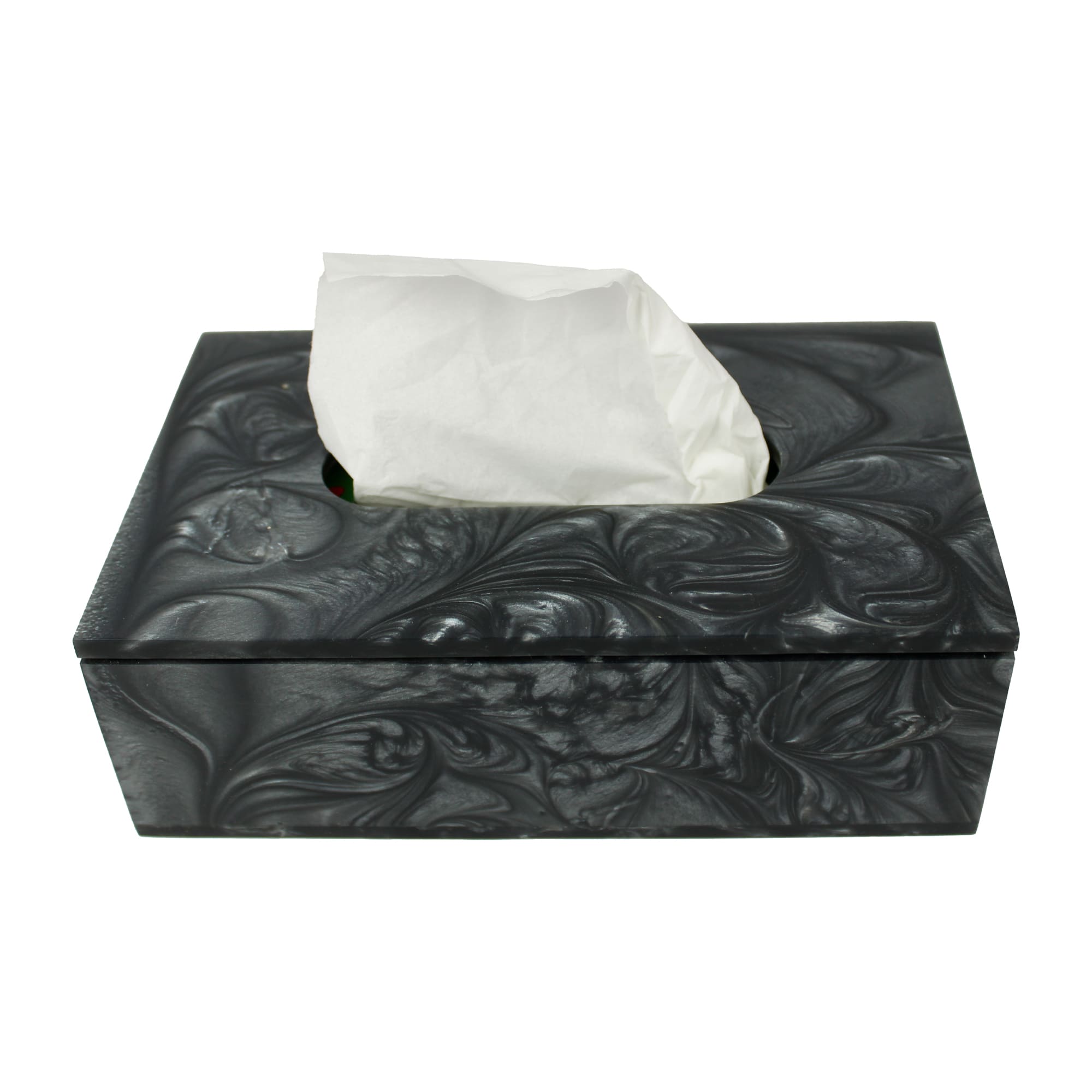 Luxury Dark Grey Resin Tissue Box