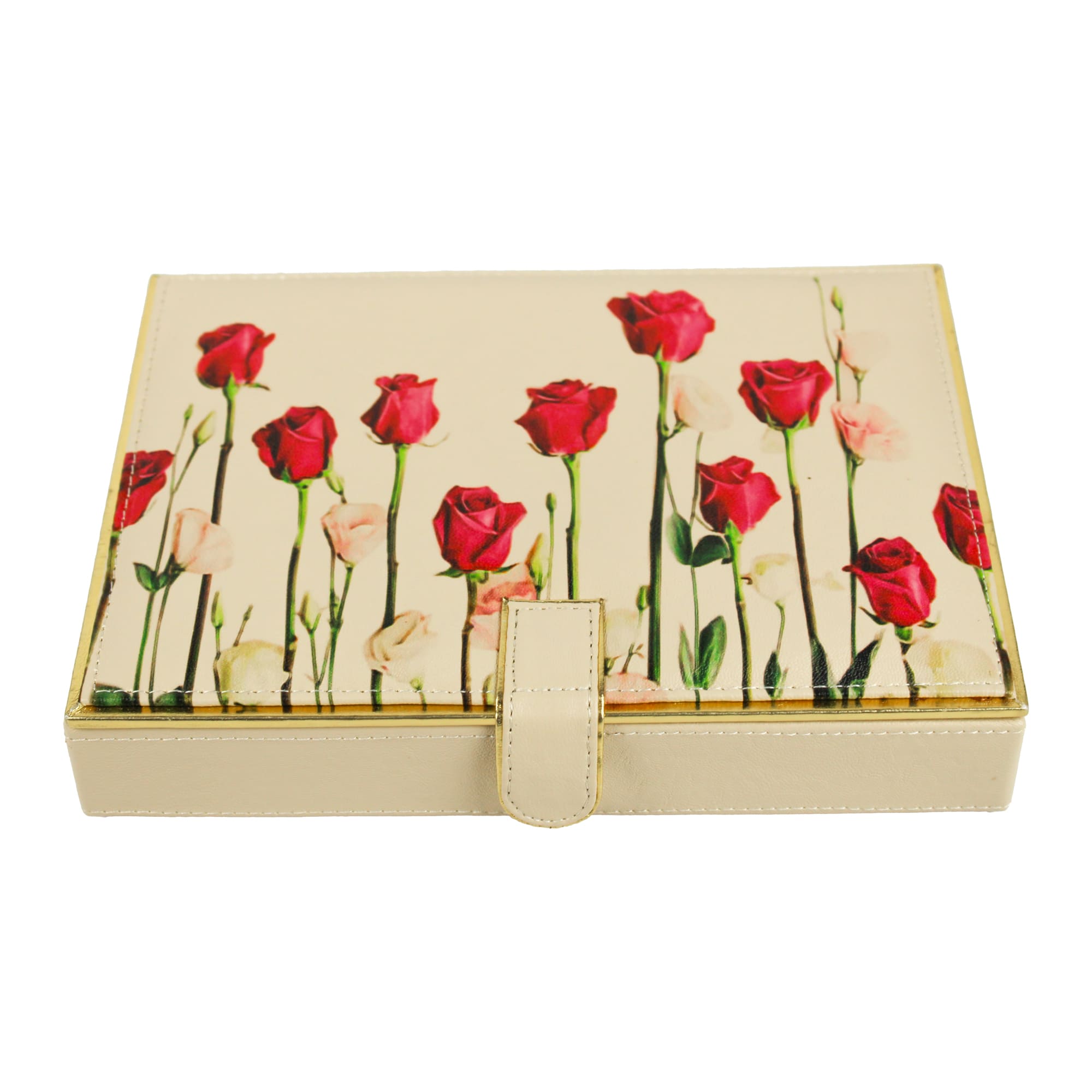 Rose Design Jewellery Box With Mirror