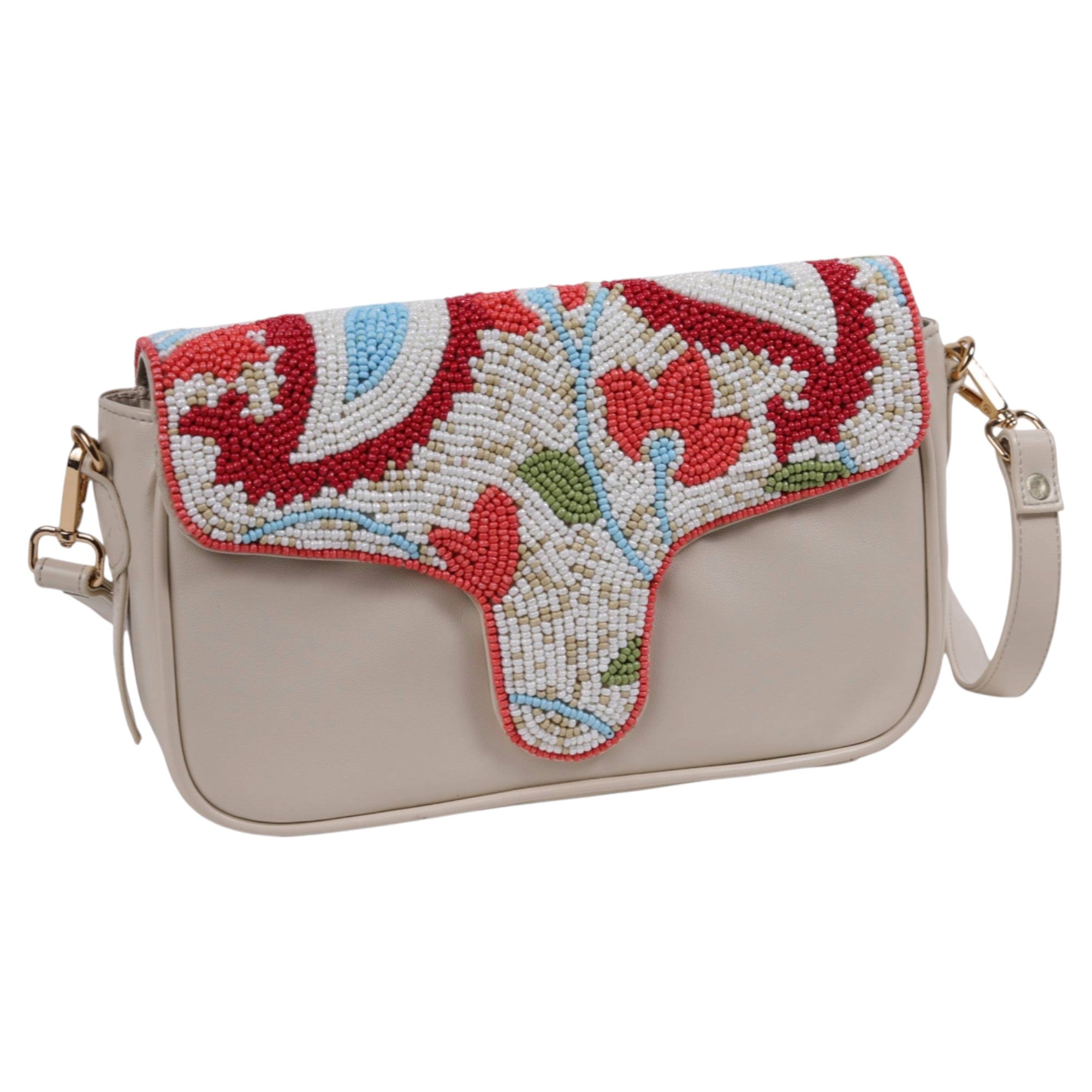 Hand-Embroidered Shoulder Bag