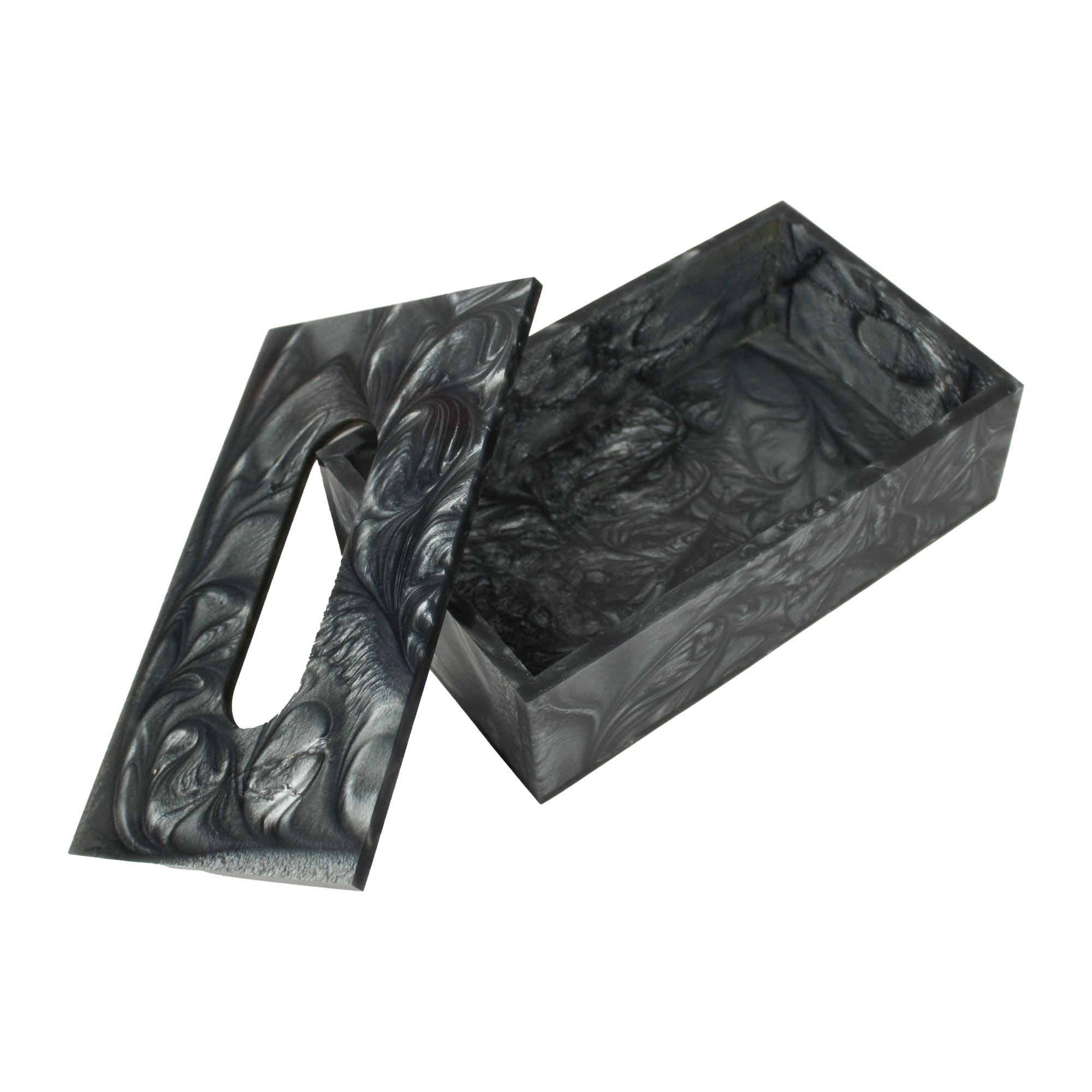 Luxury Dark Grey Resin Tissue Box