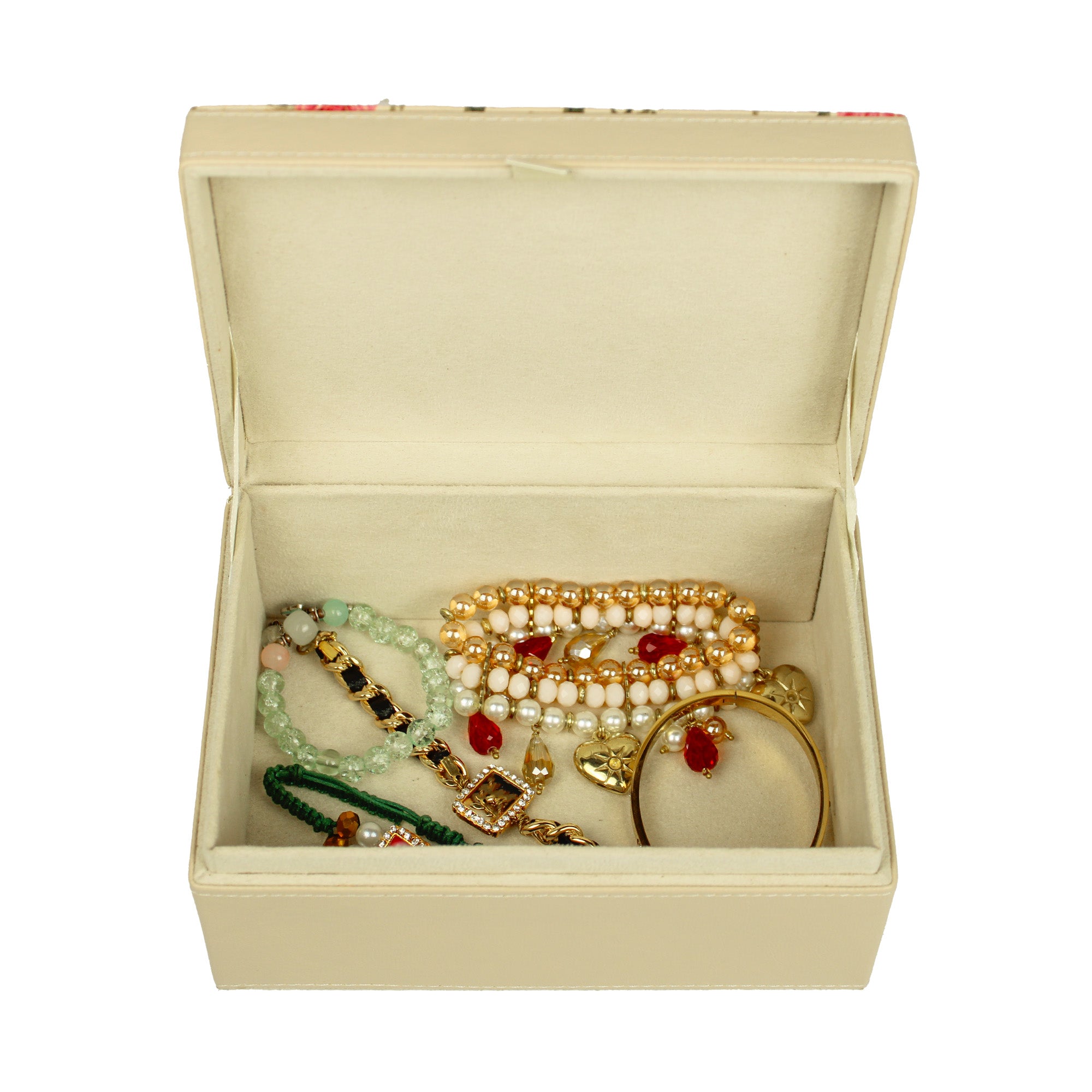 Rose Leatherite Jewellery Box