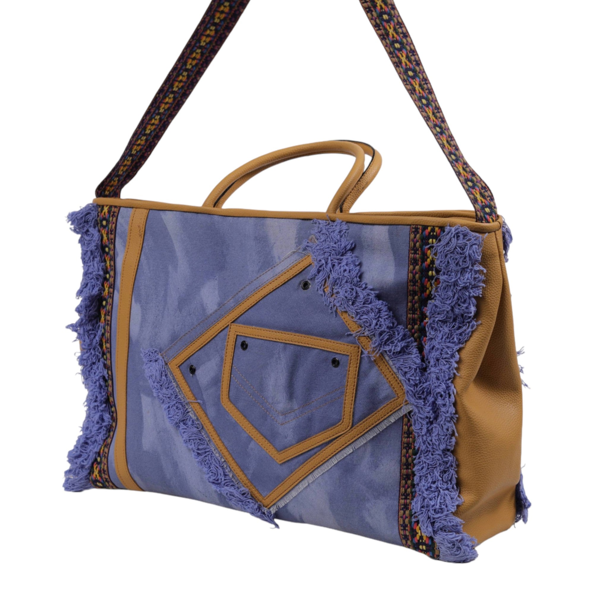 Canvas and High-Quality PU Shoulder Bag for Women