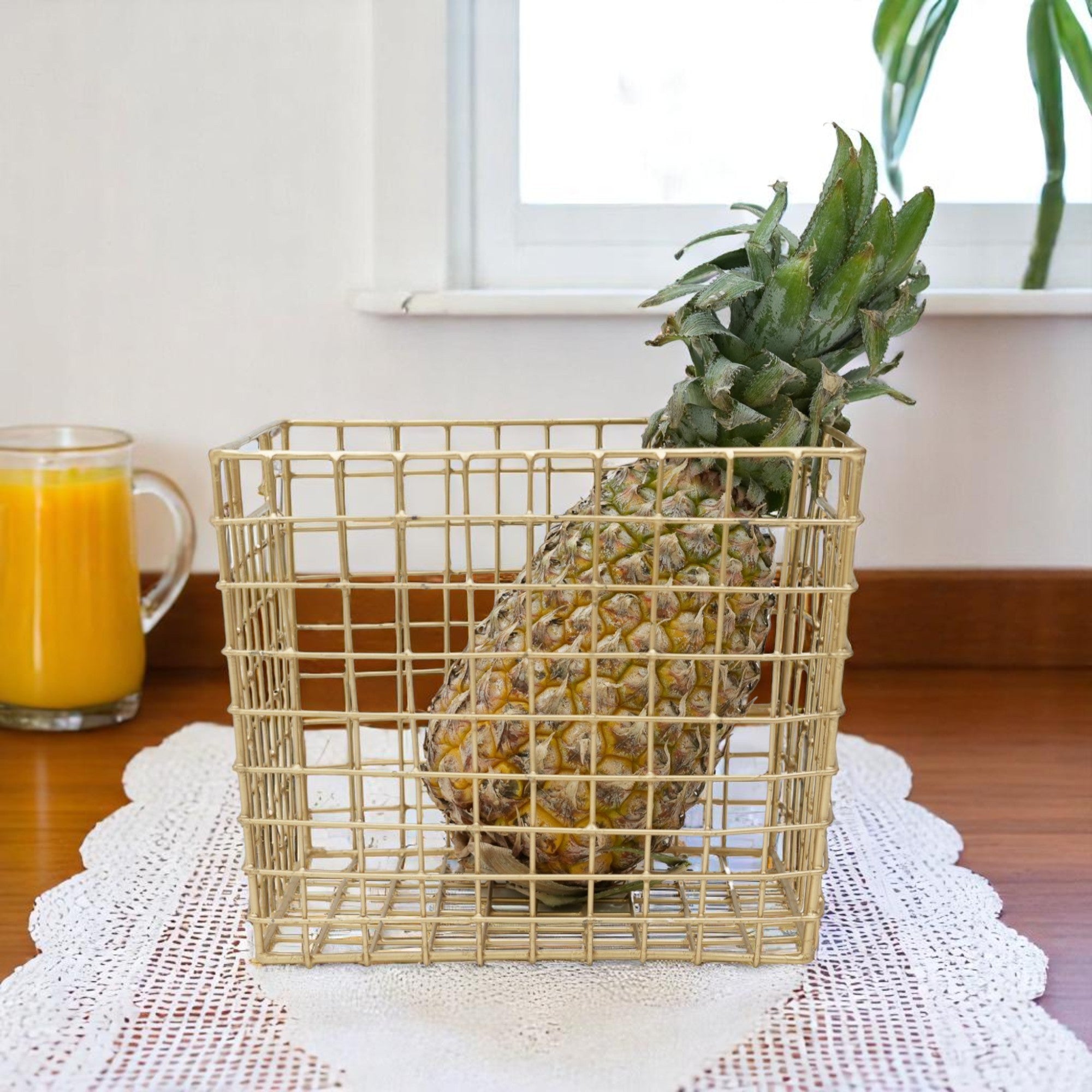Golden Multi-purpose Metal Big Basket