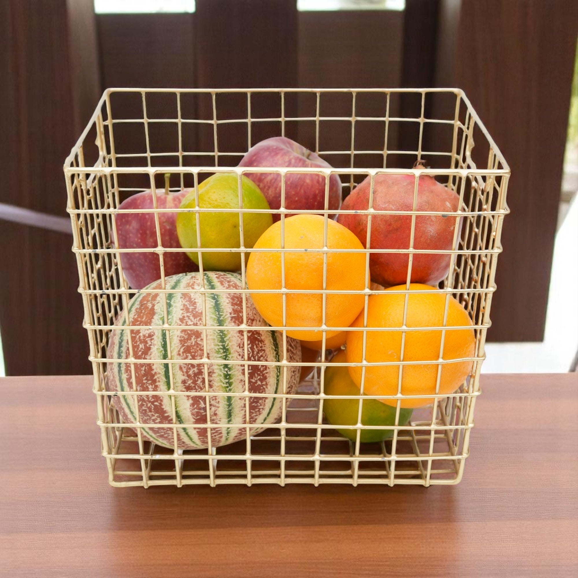 Gold Multi-purpose Metal Big Basket