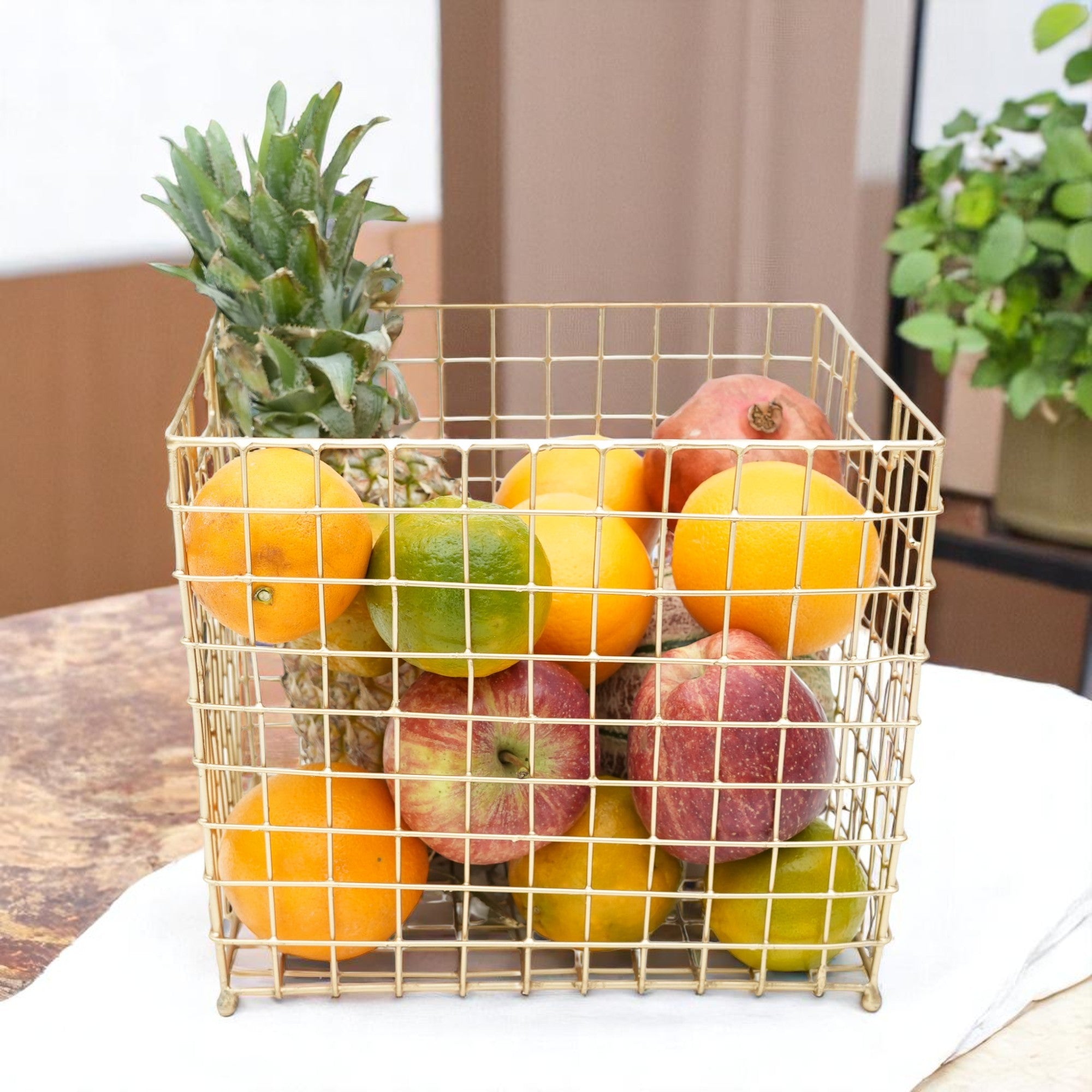 Gold Multi-purpose Metal Small Basket