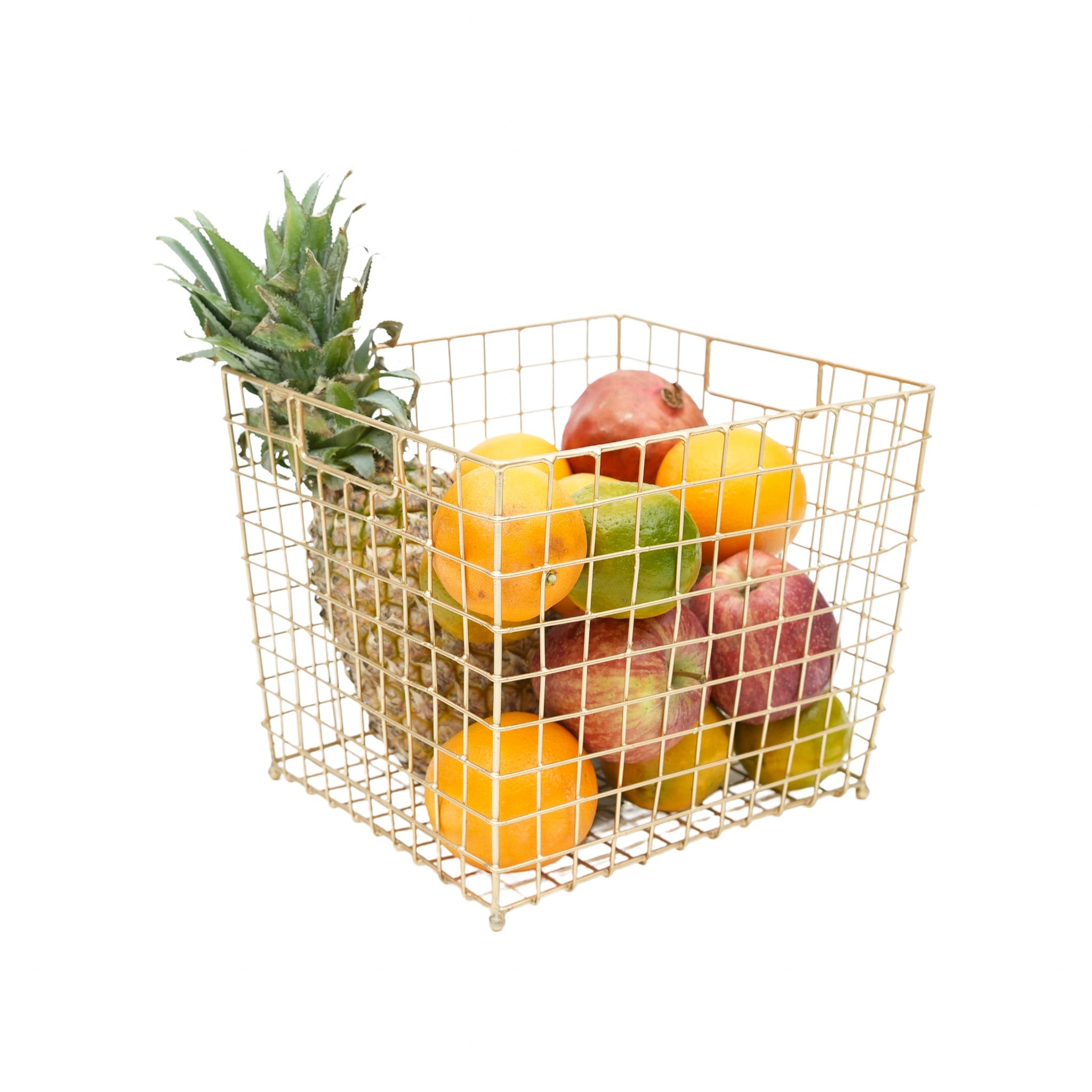 Golden Multi-purpose Metal Medium Basket