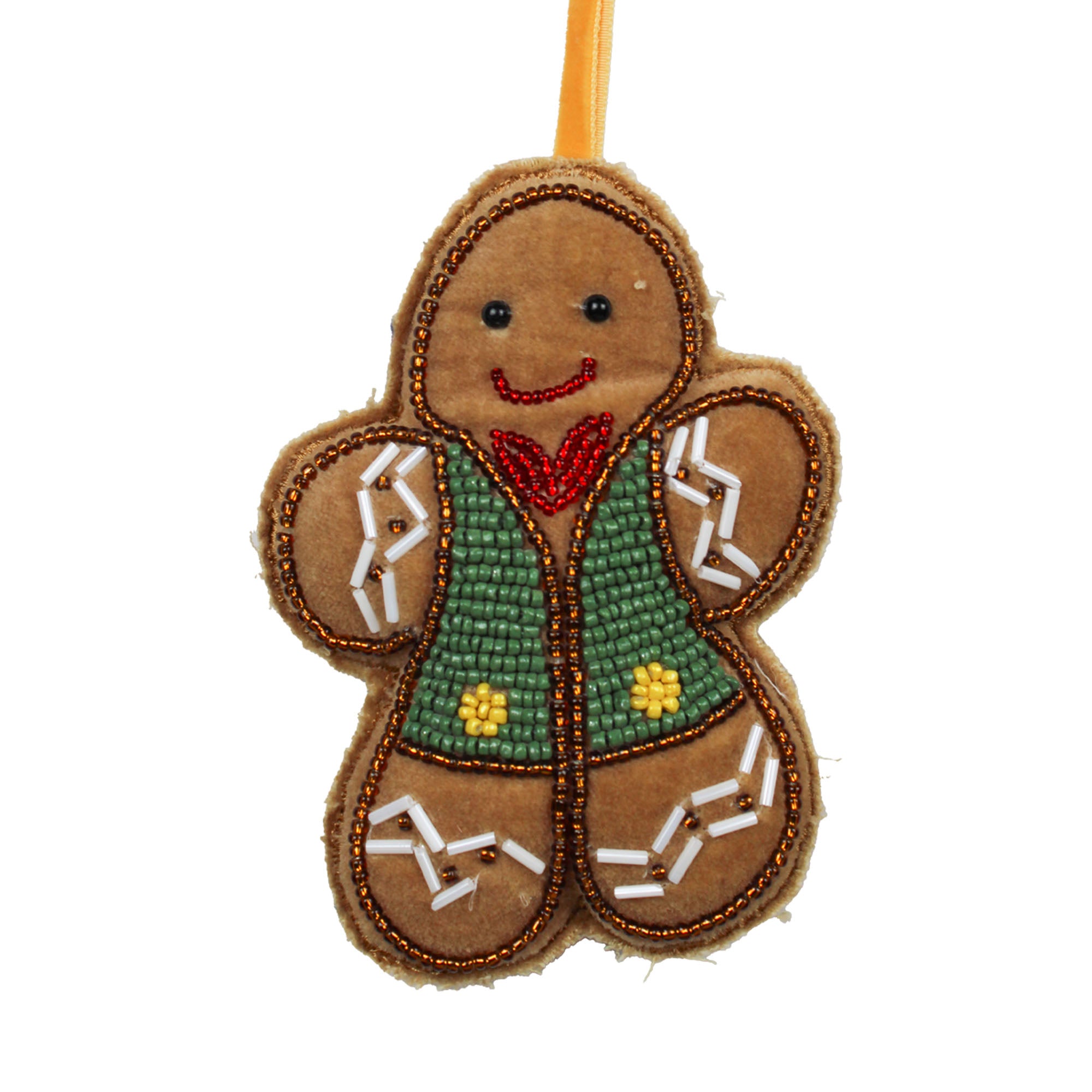 Set of 2 Embroidered Christmas Tree Hanging Ornament