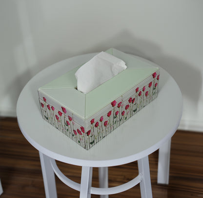 Rose Glass Tissue Box