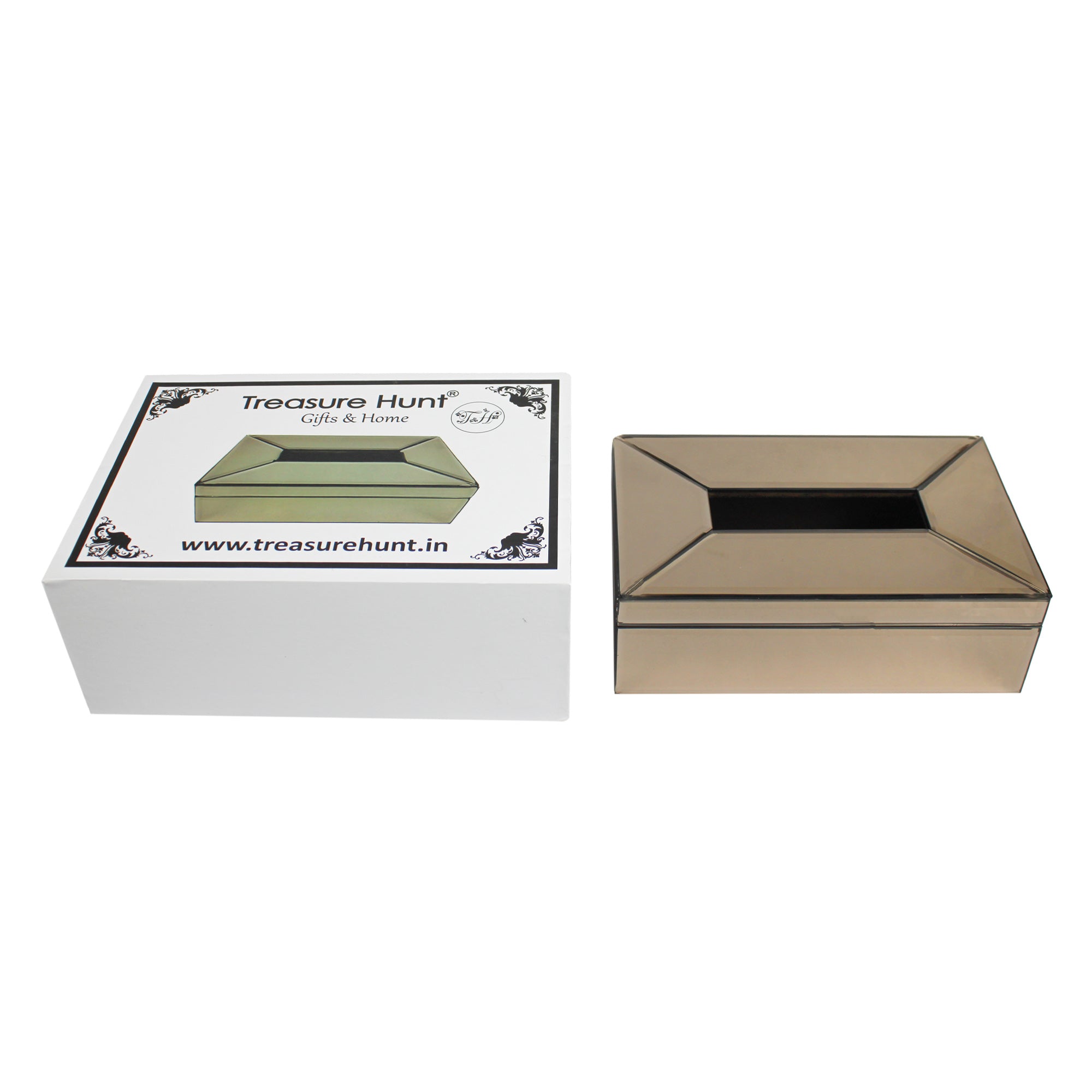 Modern Decorative Brown Glass Tissue Box