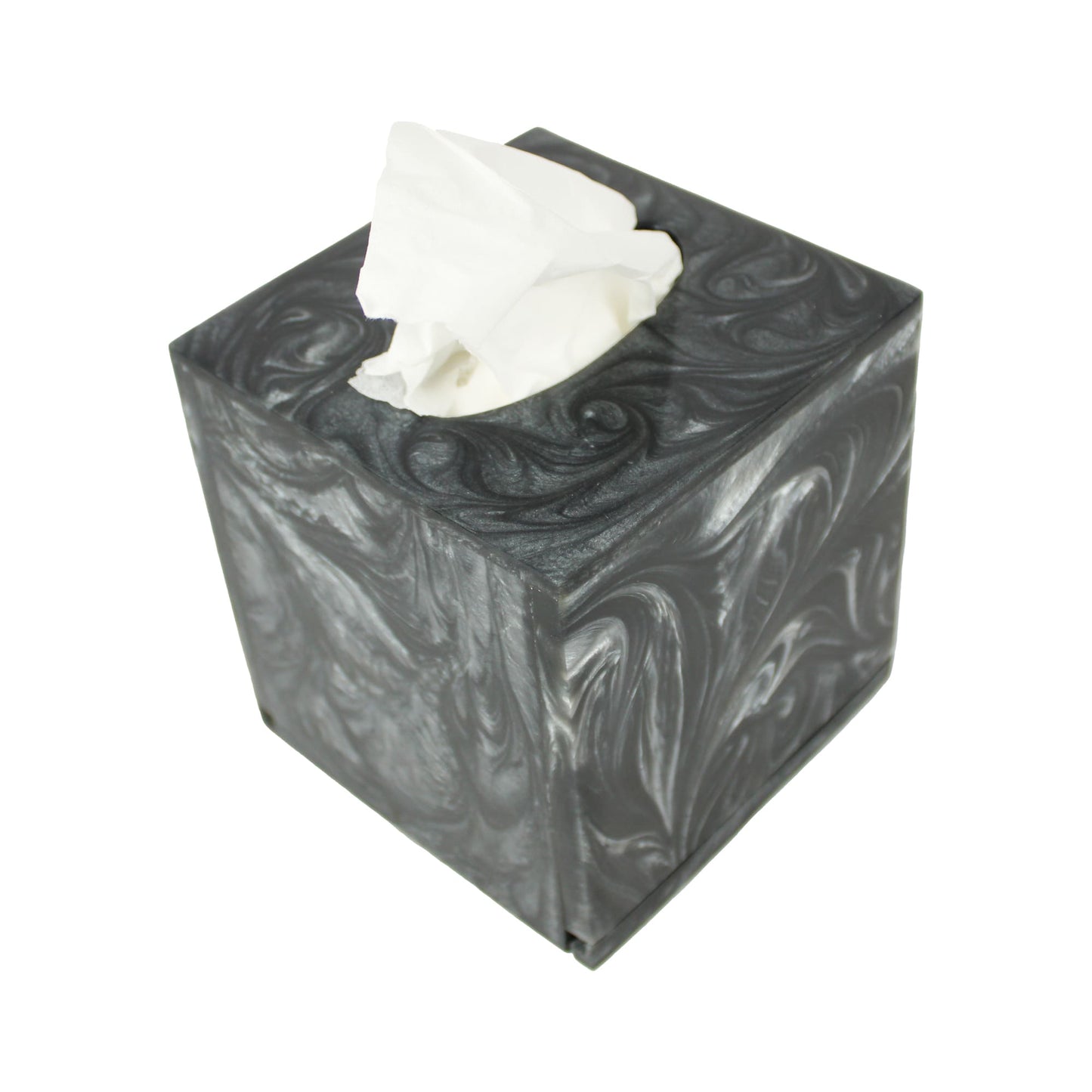 Black Resin Square Tissue Box