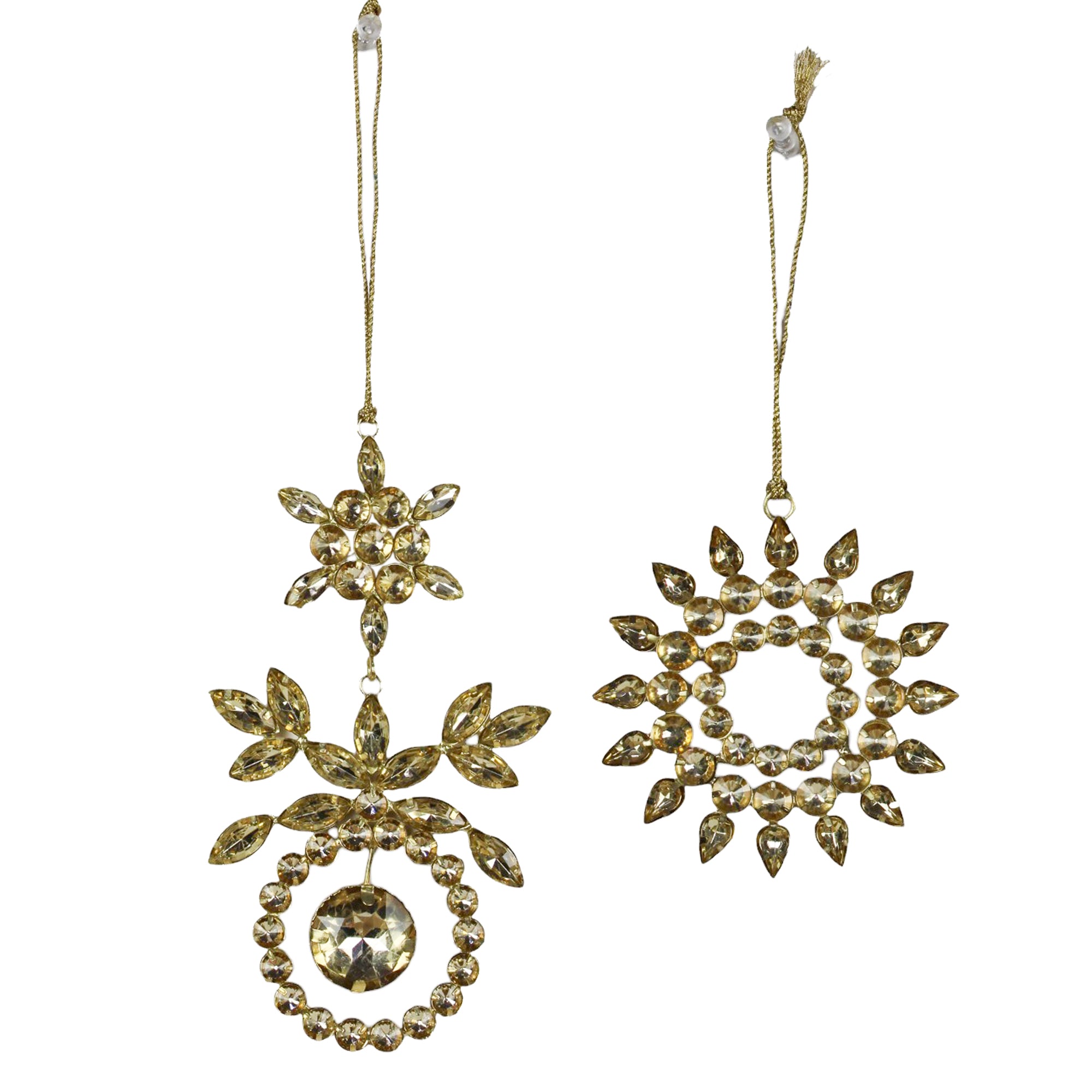 Set of 2 Jeweled Christmas Hanging Ornament