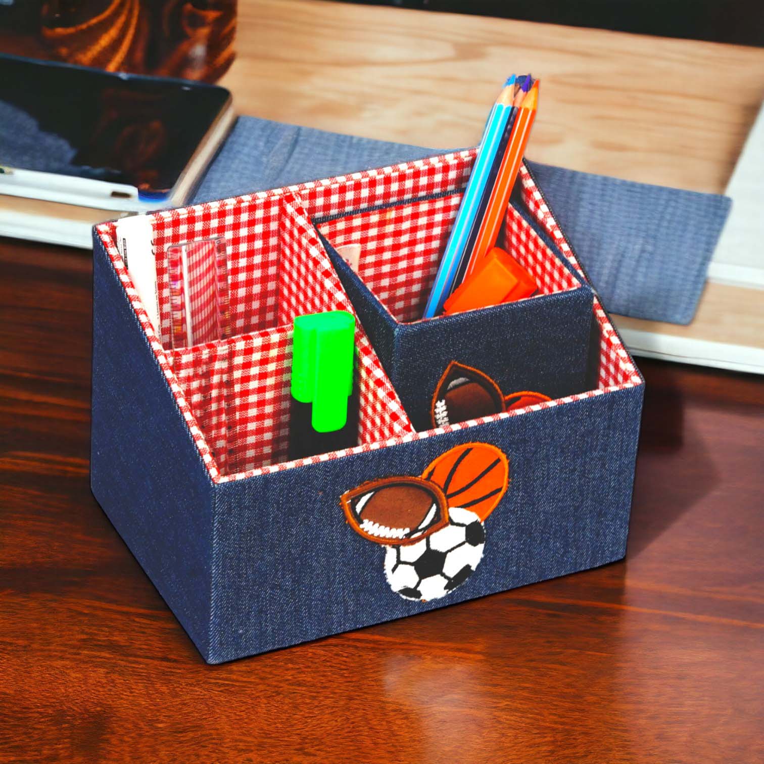 Sports Balls Design Stationary Organizer & Pen Holder (Set of 2)