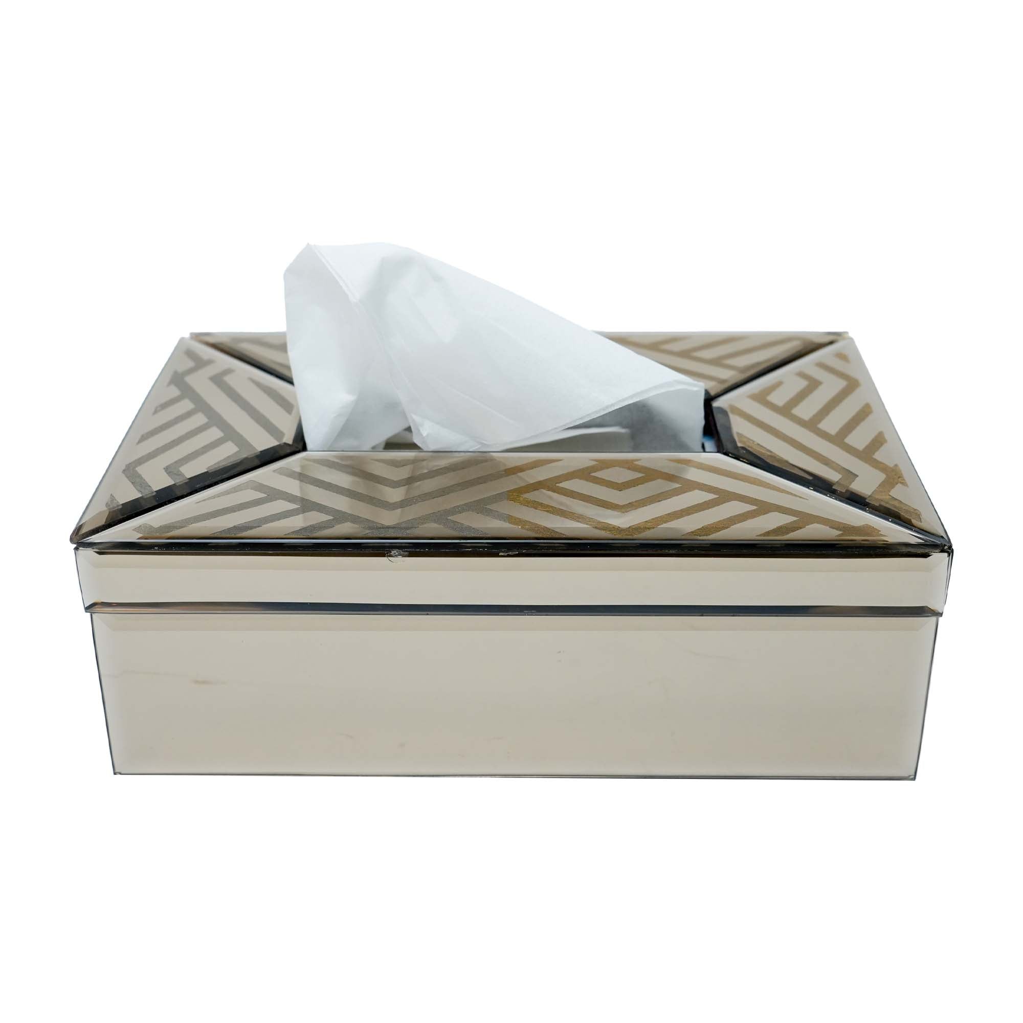 Luxury Decorative Brown Glass Tissue Box