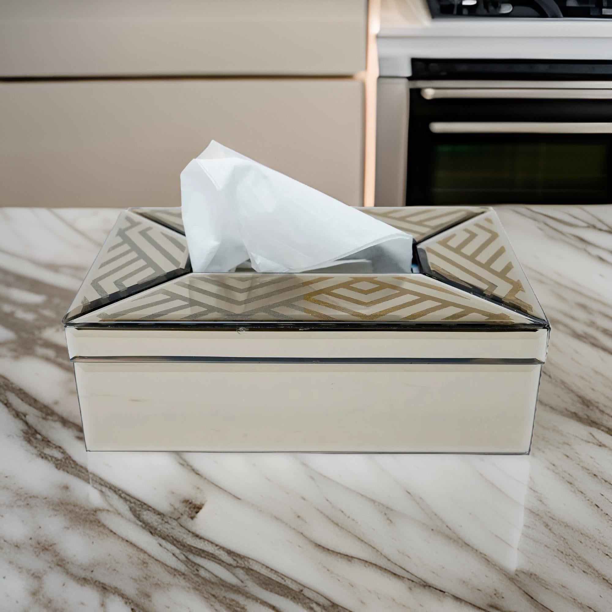 Luxury Decorative Brown Glass Tissue Box