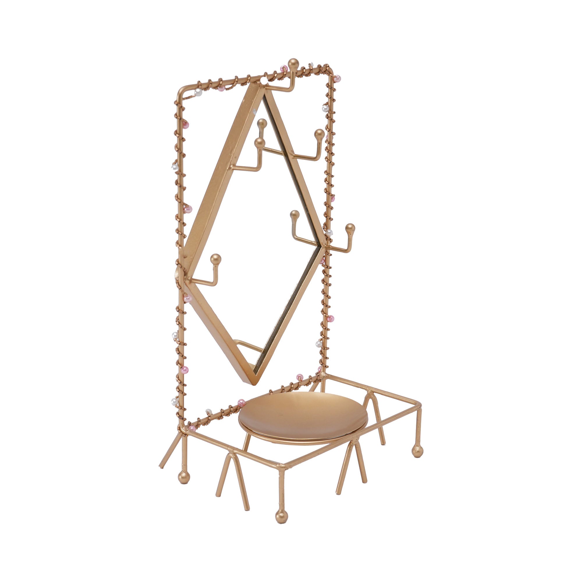 Beaded Jewellery Stand With Mirror