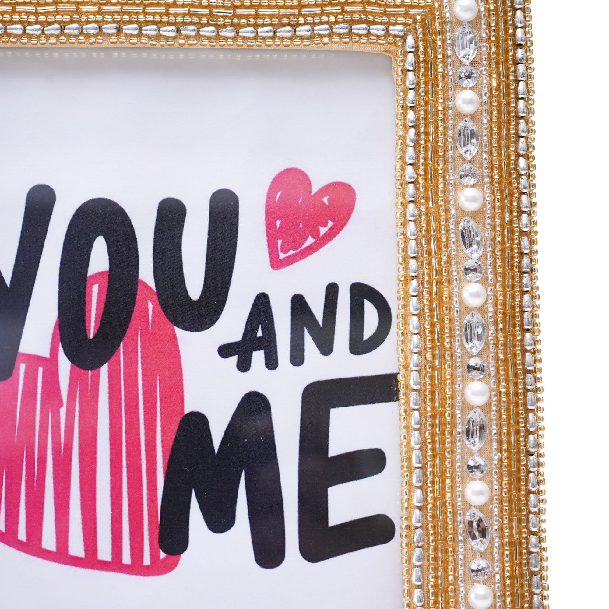 Embroidered Brown Picture Frame