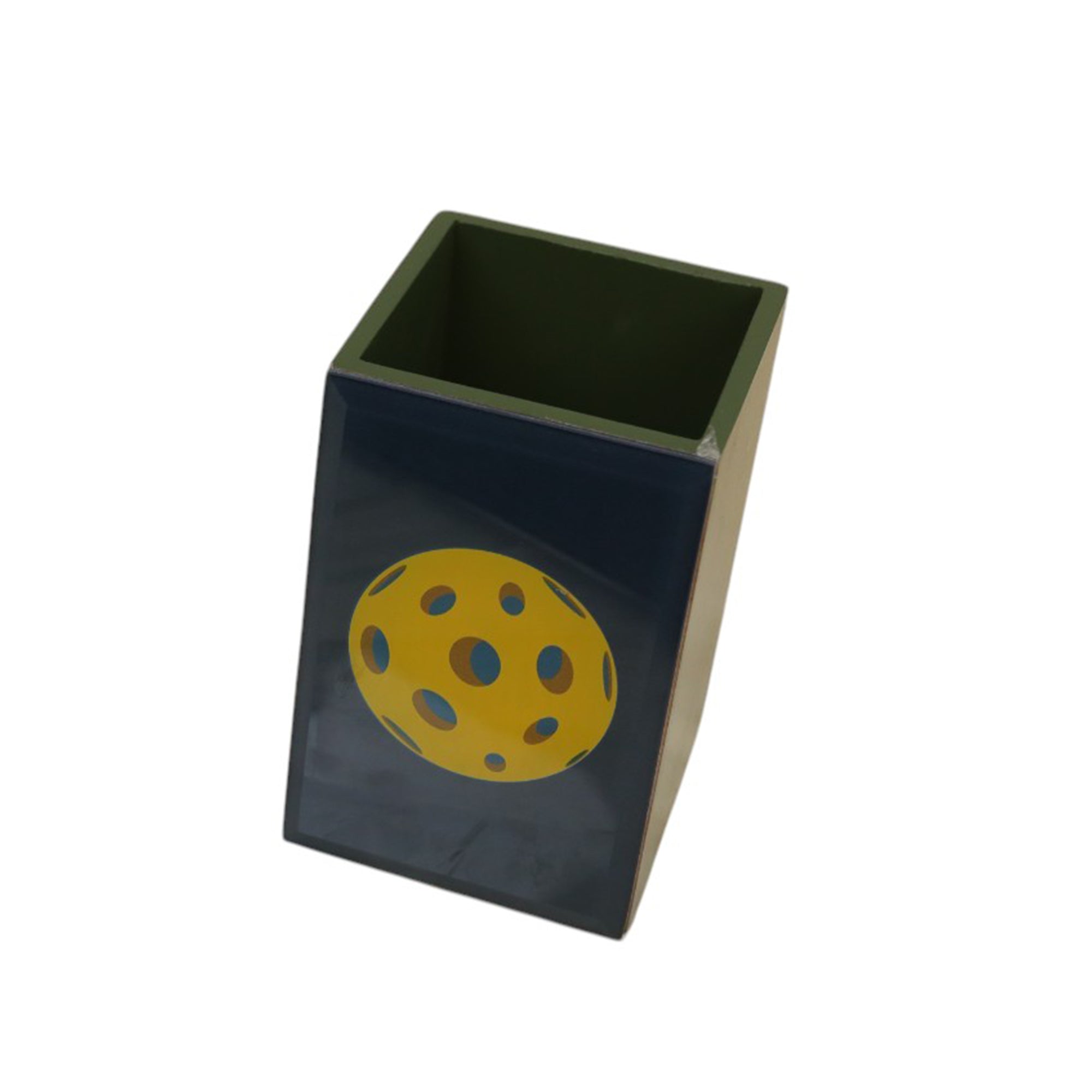 Premium Glass Pen Holder with Pickle Ball Design