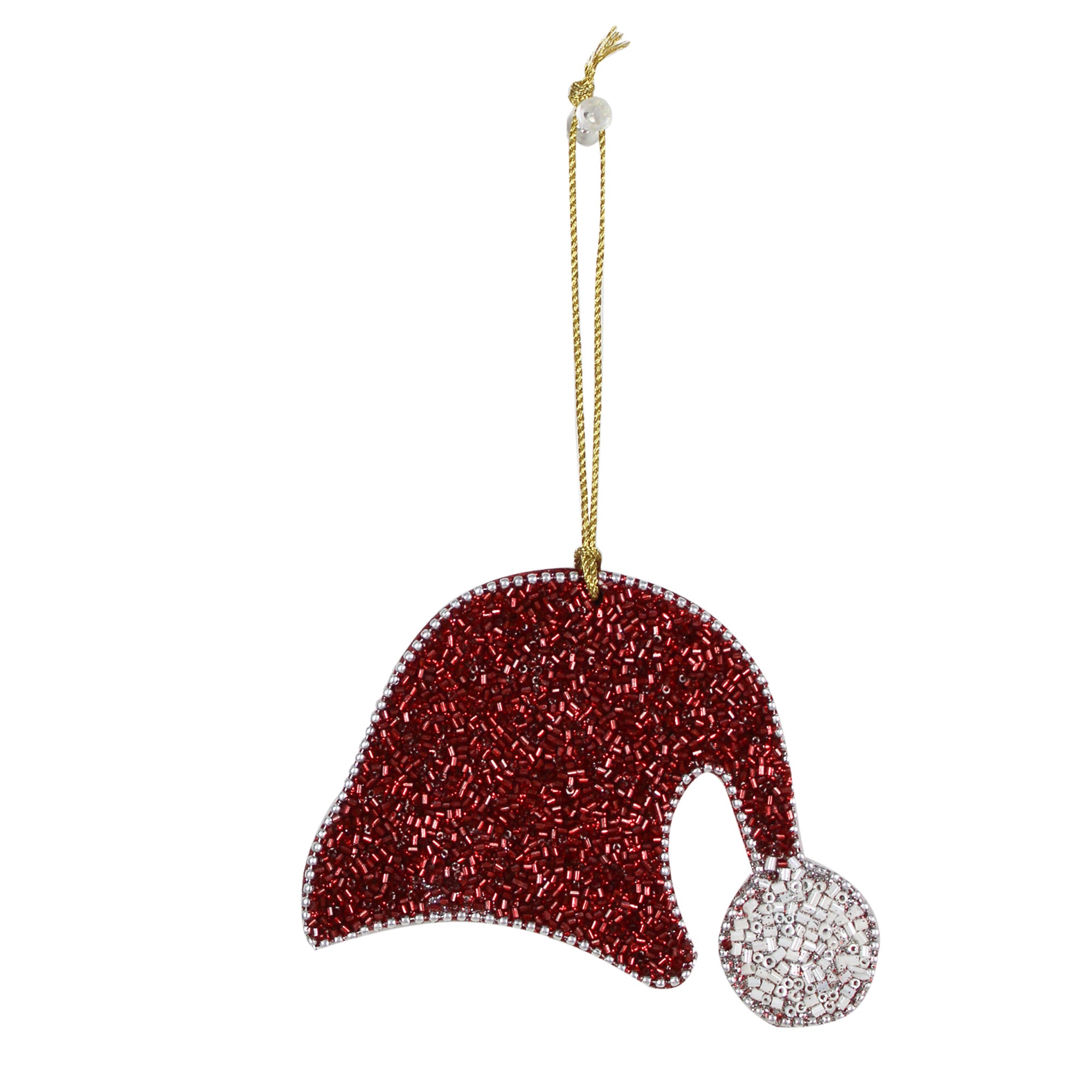 Set of 2 Christmas Cap Shaped Hanging Ornament