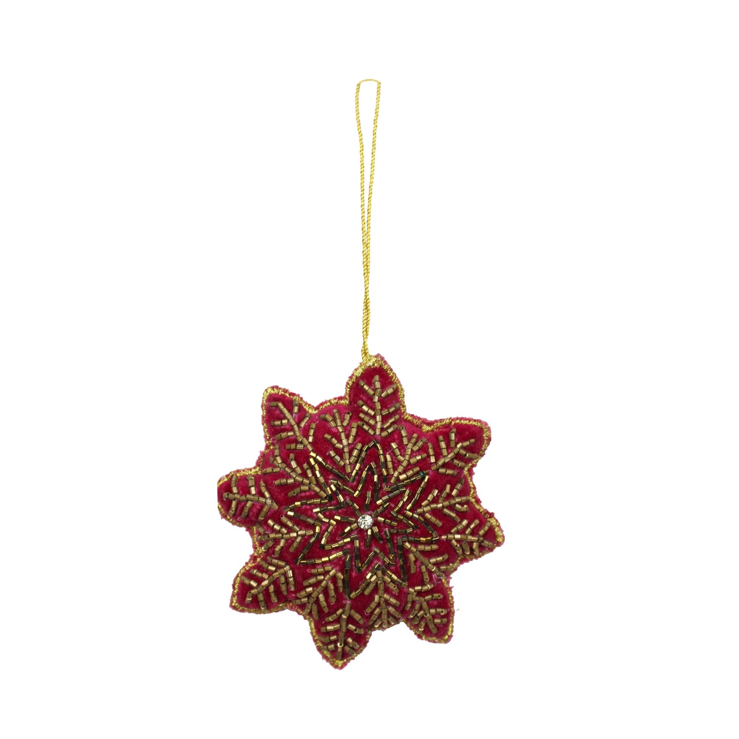 Set of 2 Beaded Christmas Hanging Ornament