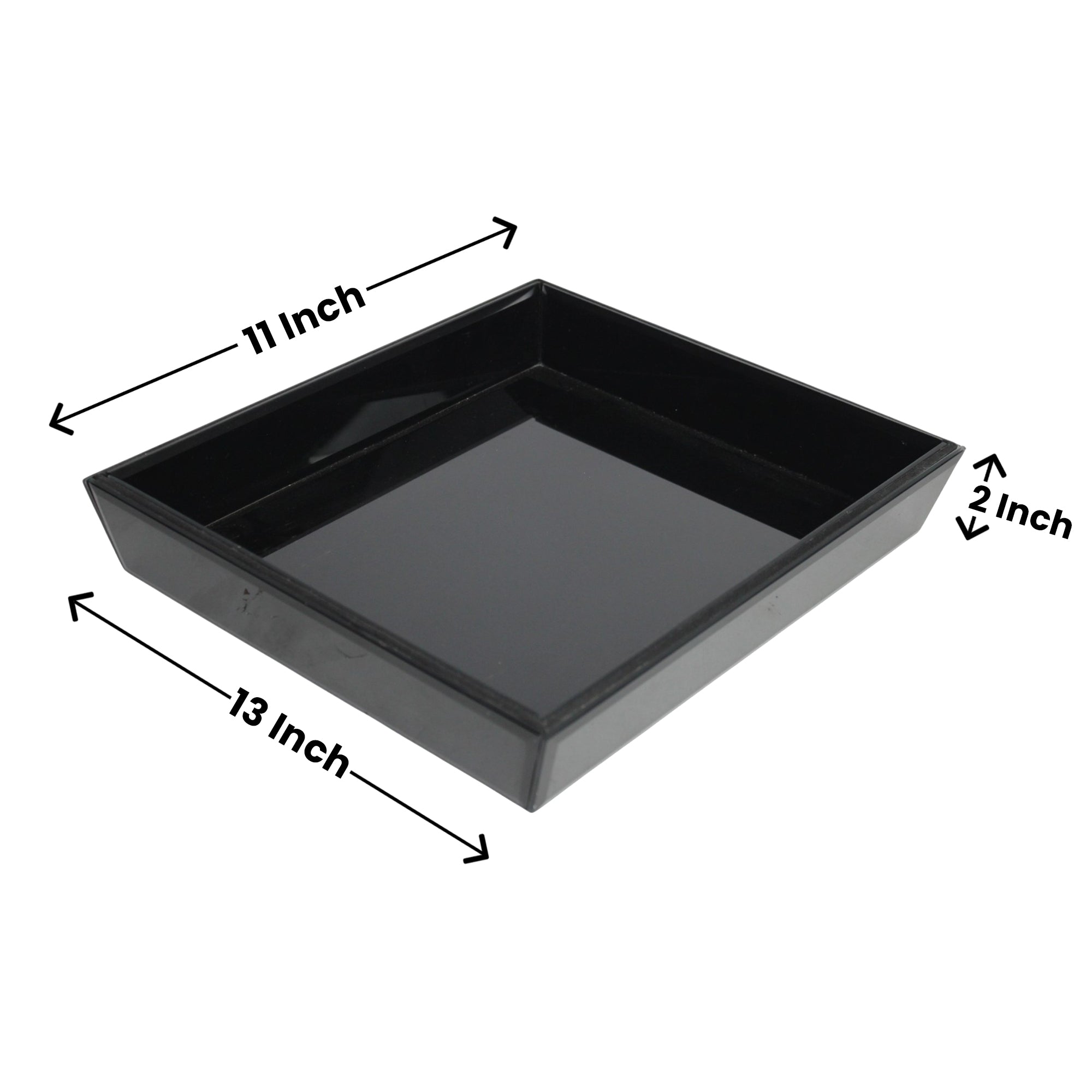 Luxury Black Glass Tray Set of Two