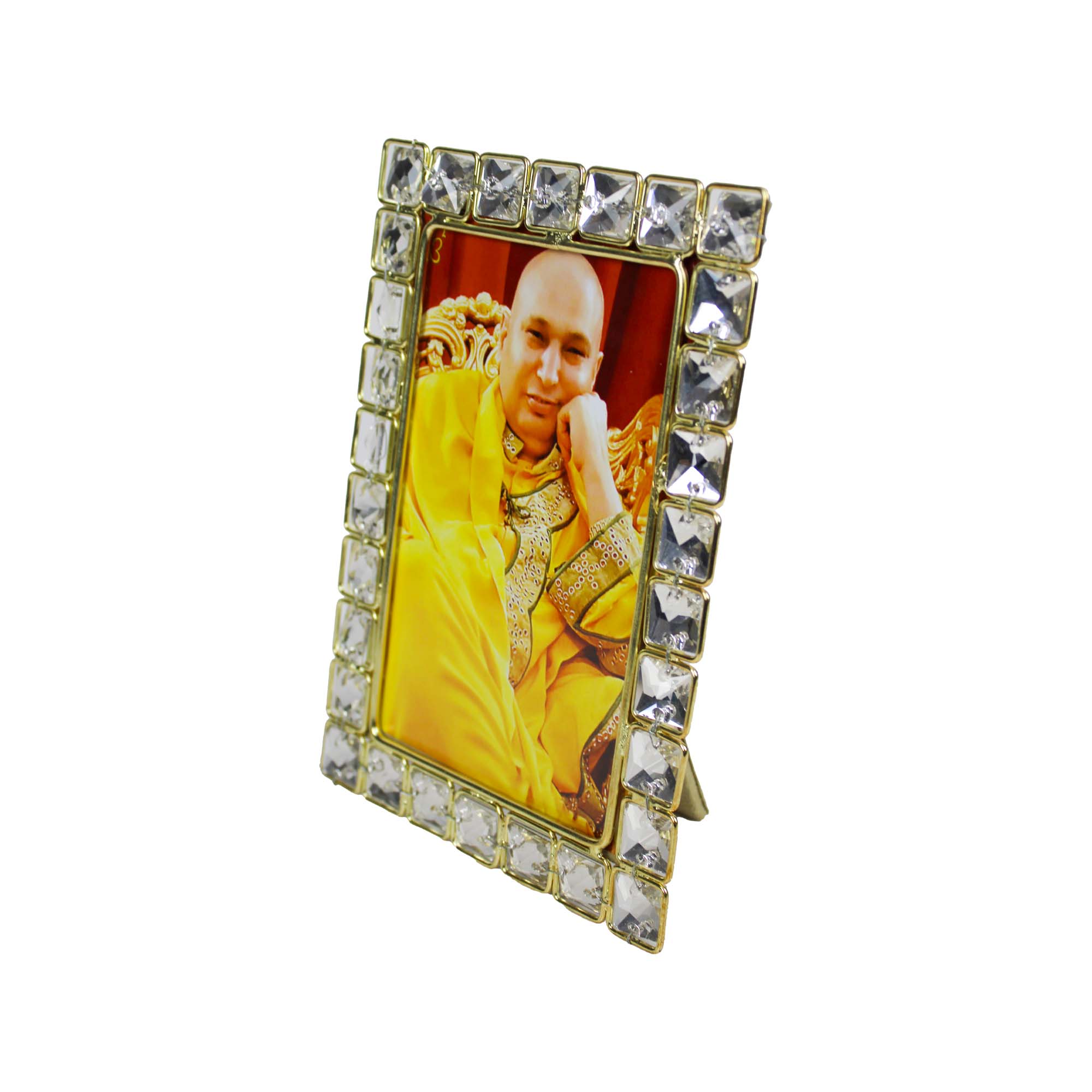 Guru Ji Religious Crystal Jewelled Picture Frame (4x6 Inches)-TH-5849