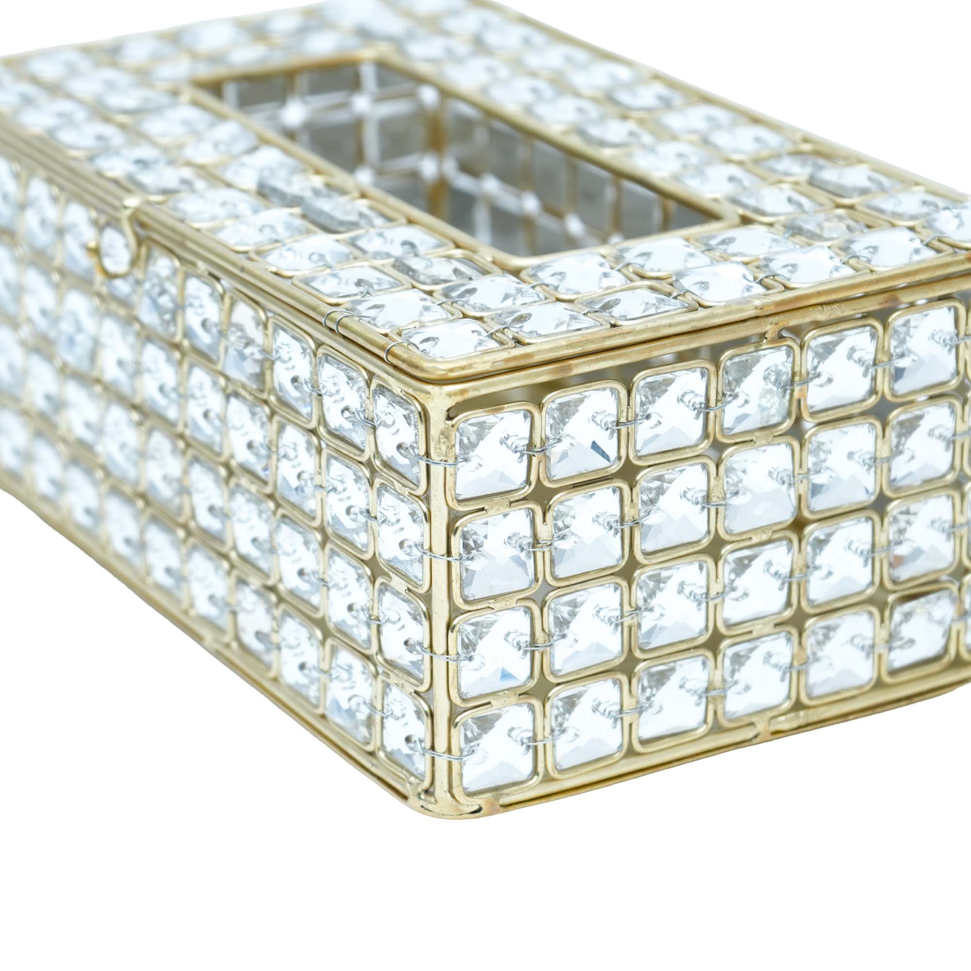 Luxury Decorative Glass Crystals Rectangular Tissue Box