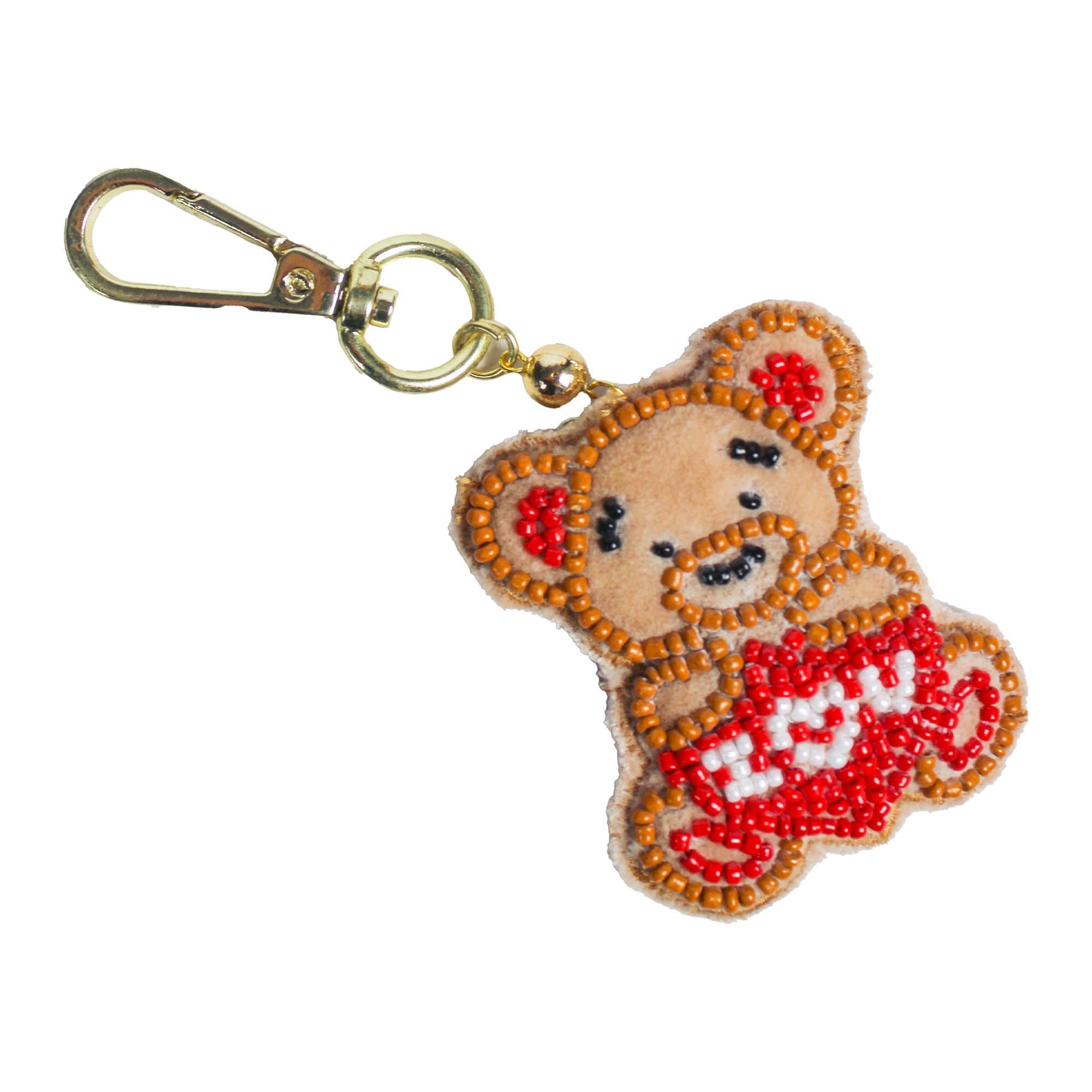 Beaded Teddy Bear Shaped Bag Charm