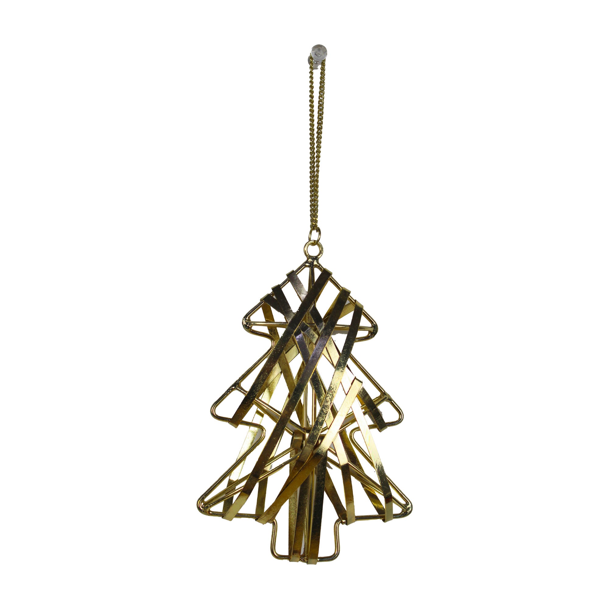 Gold Colored Metal Christmas Tree Hanging Ornament