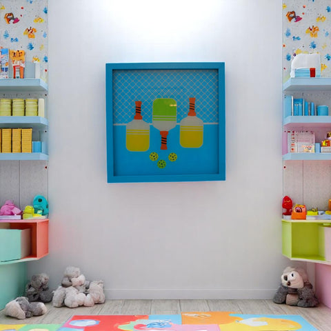 Premium Glass Wall Décor with Pickle Ball Design