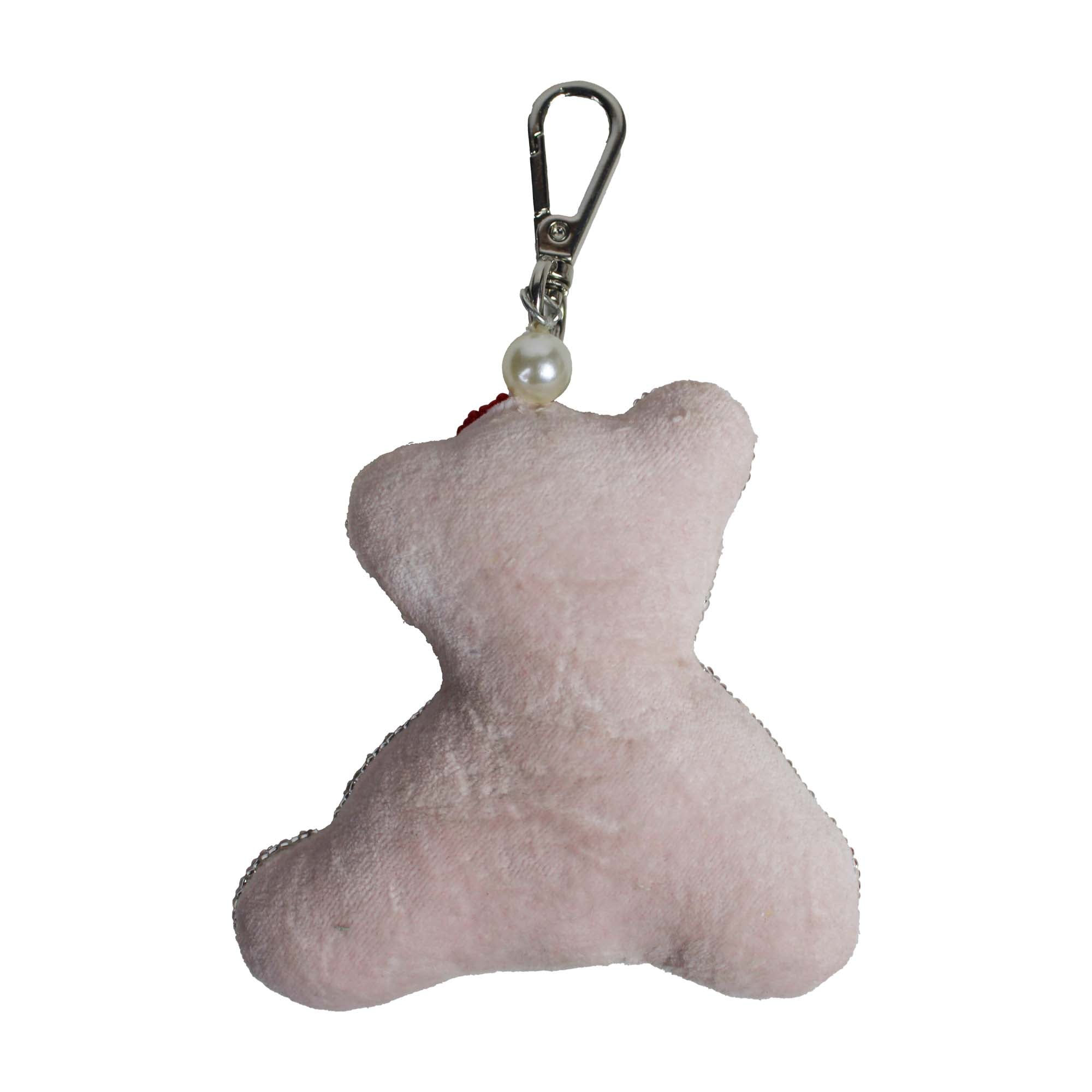 Beaded Teddy Bear Shaped Bag Charm