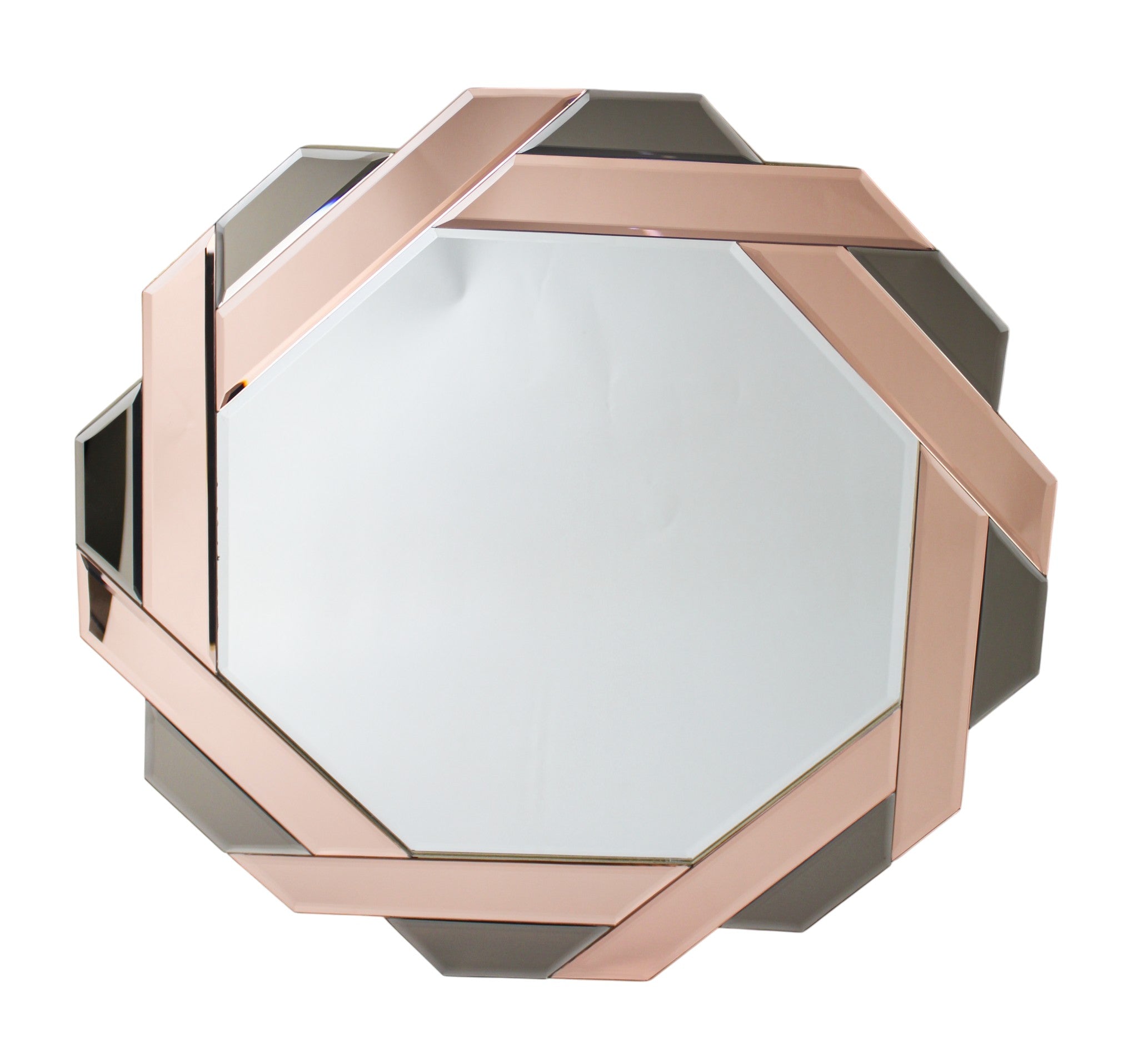 Rose Gold Geometric Wall Mirror –  Luxury Statement Piece