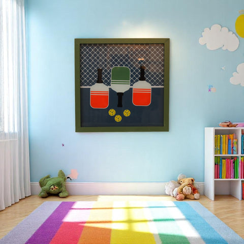 Premium Glass Wall Décor with Pickle Ball Design