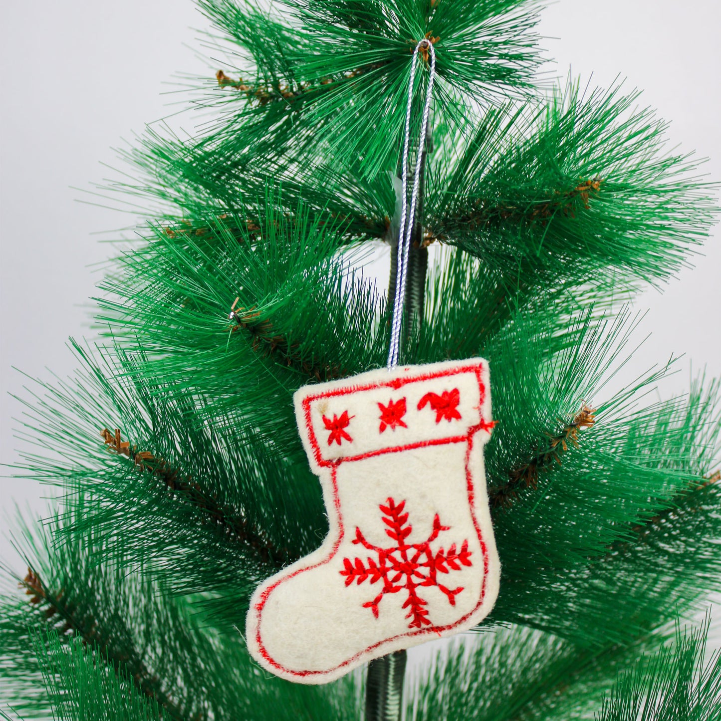 Set of 3 Embroidered Christmas Tree Hanging Ornament