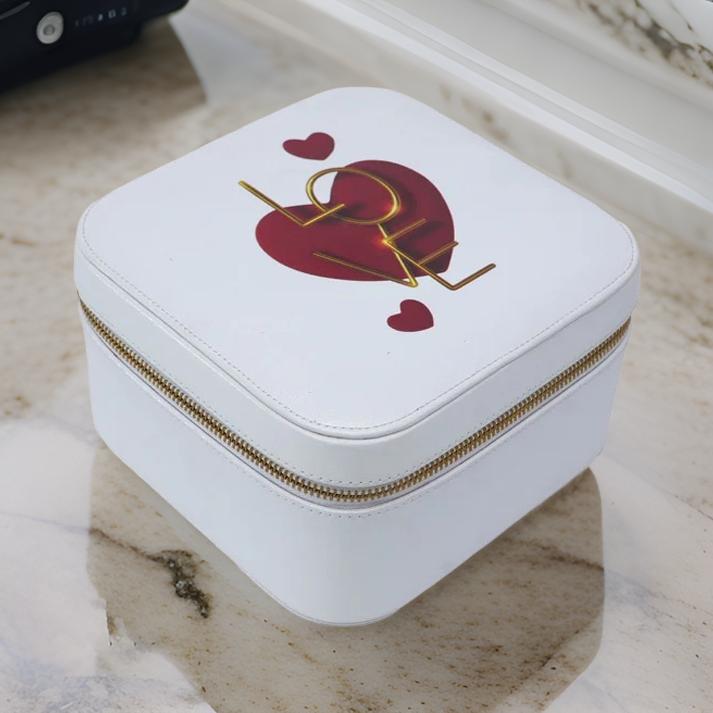  Heart Design White Jewellery Box 