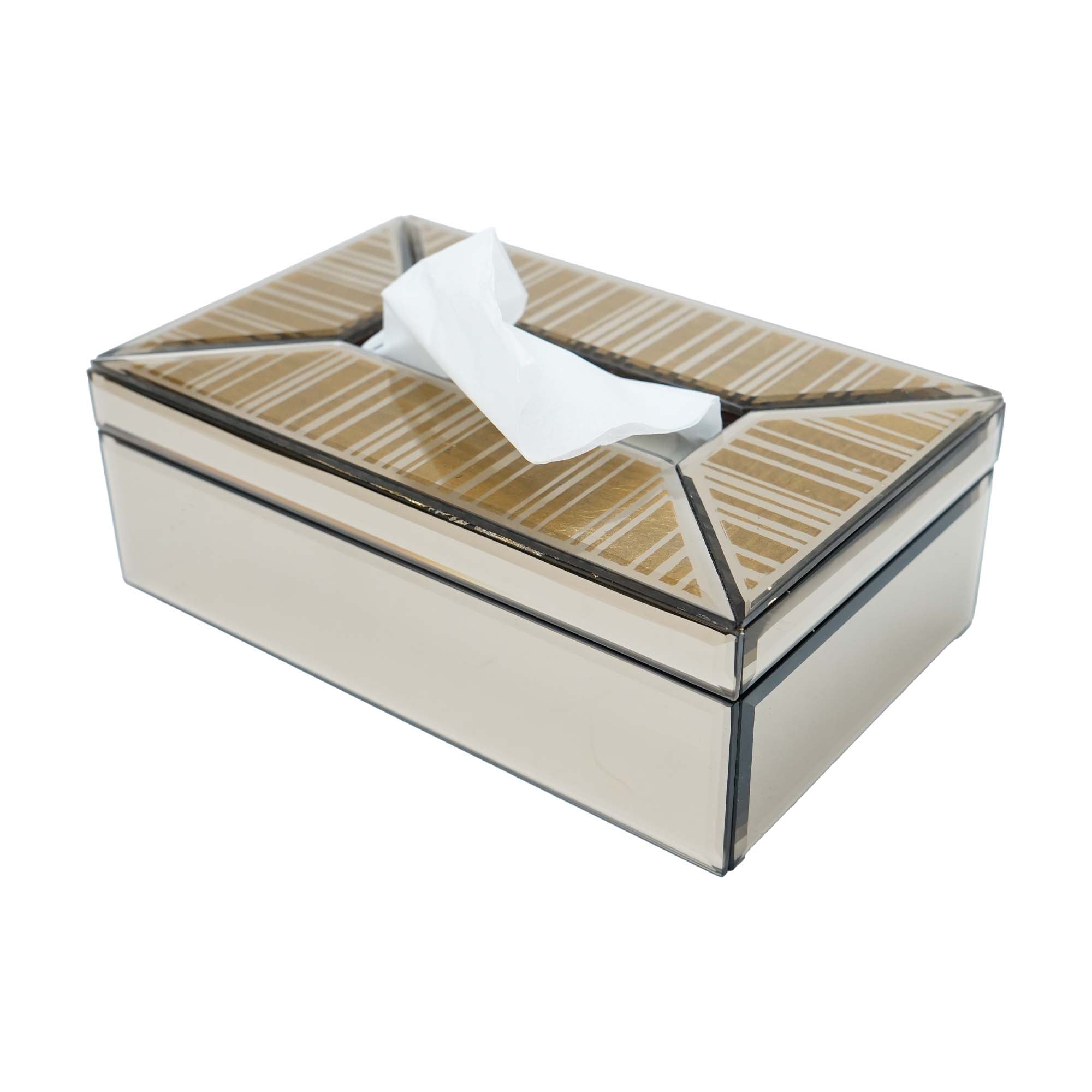 Luxury Decorative Brown Glass Tissue Box