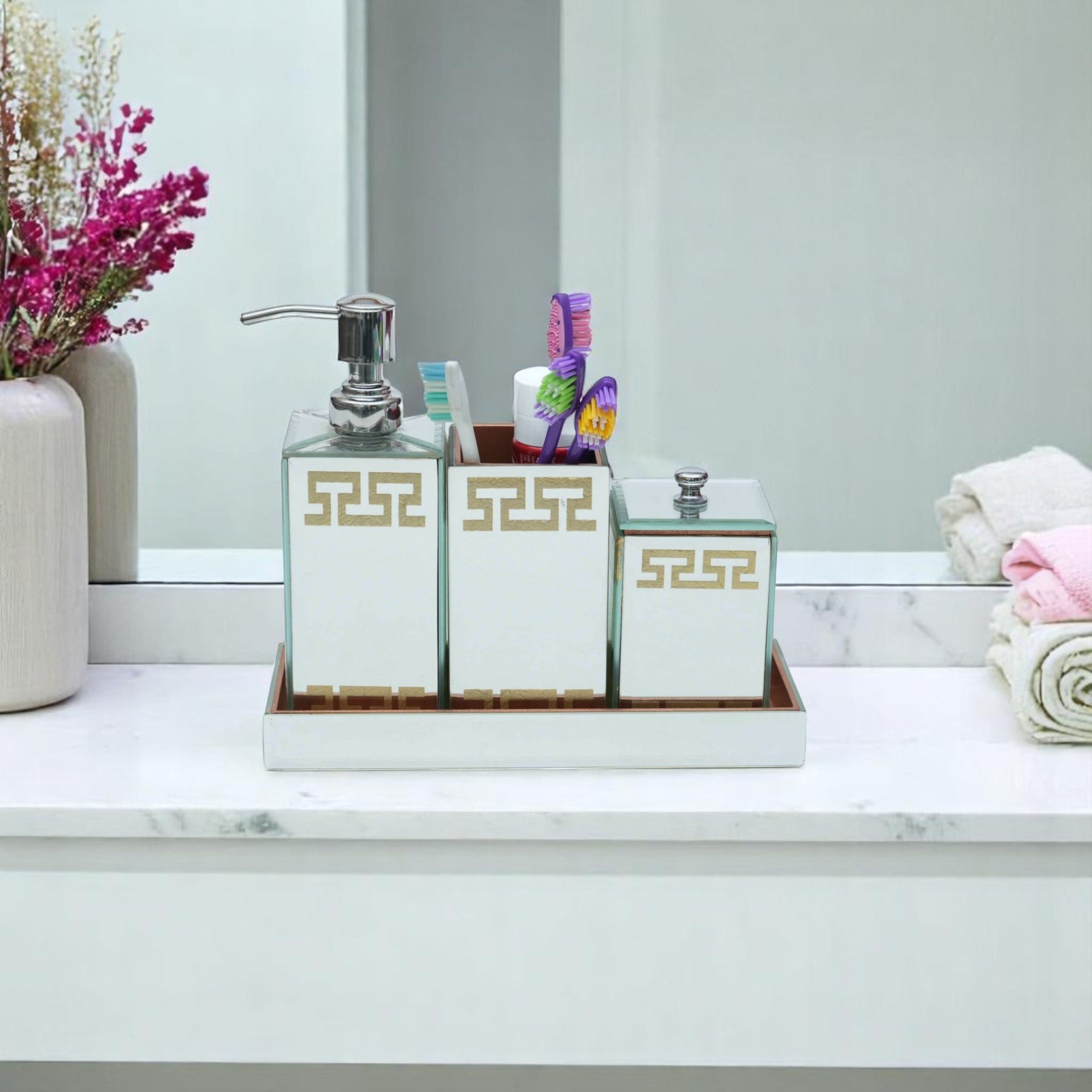 4-Pieces Modern Bathroom Accessory Set