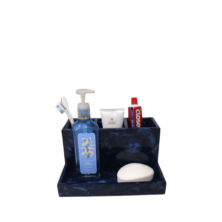  Blue Resin Multipurpose Stationery & makeup Holder 