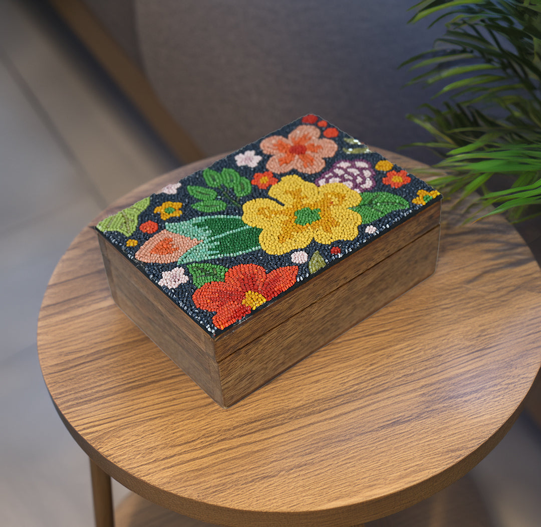 Decorative Beaded Multipurpose Storage Box