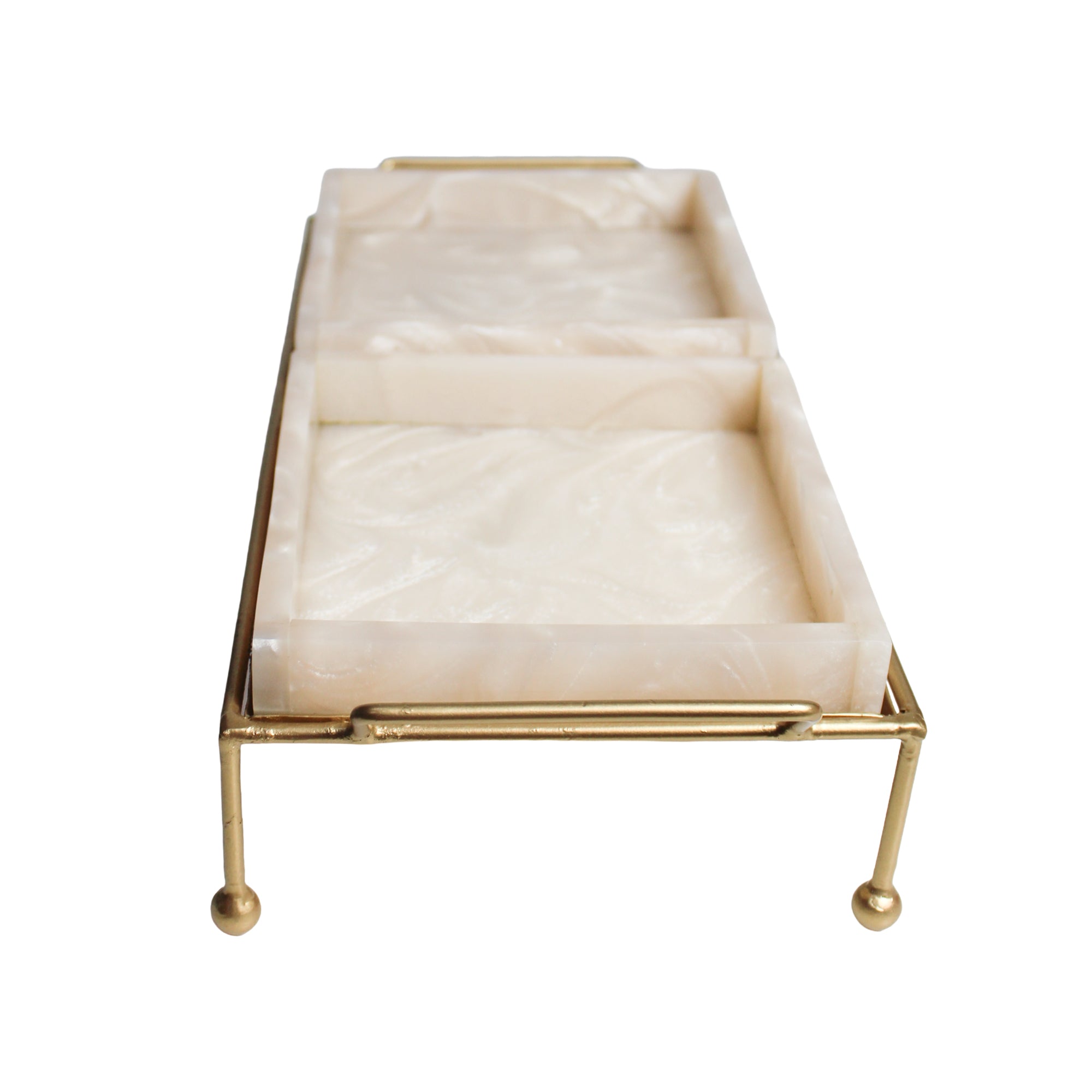 Premium Metal Twin Tray Serving Food Platter