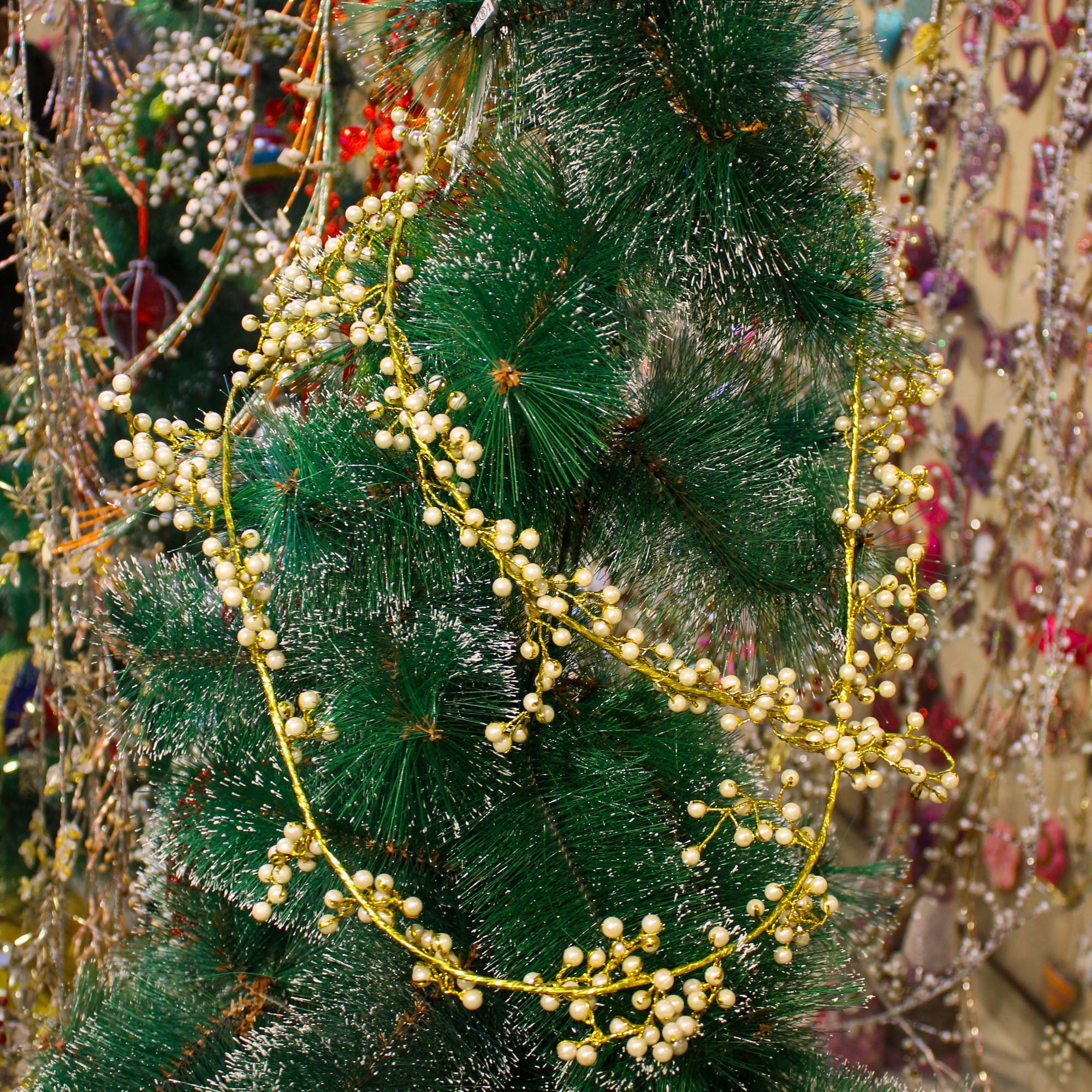  Goldenen Beaded Christmas Tree Decorative Garland 