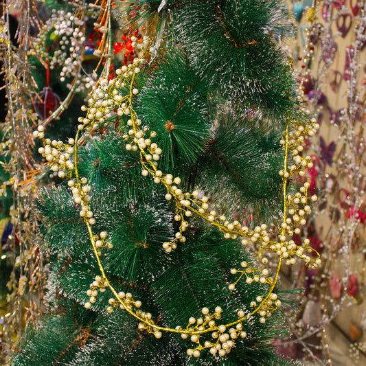 Golden Beaded Christmas Tree Decorative Garland