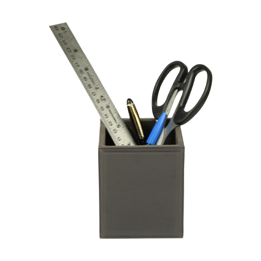 Grey Leatherite Pen Holder