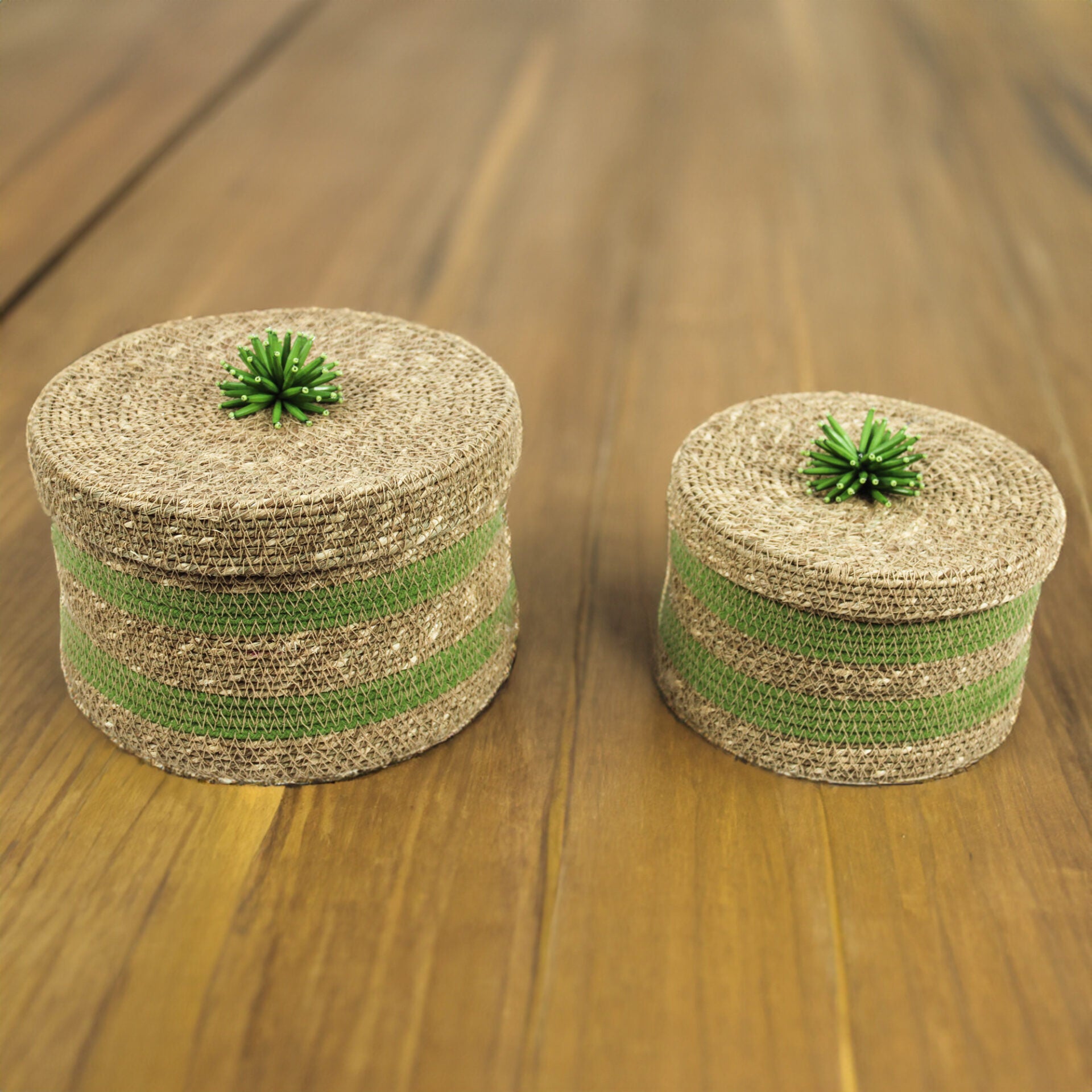 Set of 2 Multipurpose Sea Grass Basket with Lid