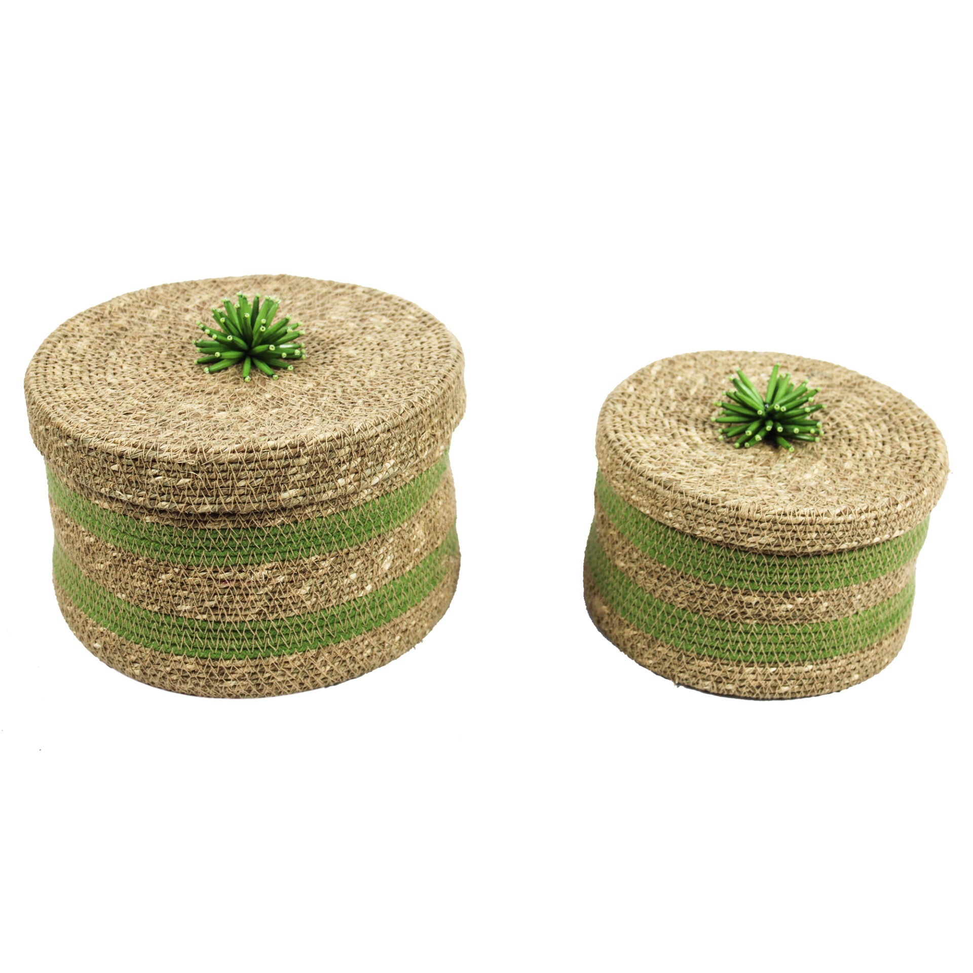 Set of 2 Multipurpose Sea Grass Basket with Lid