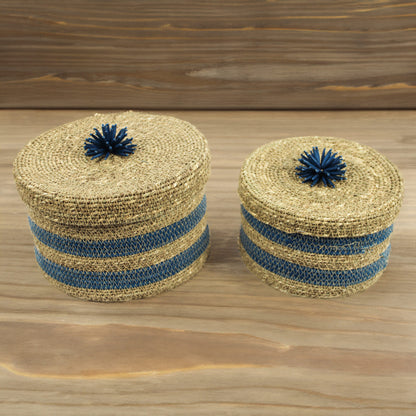 Set of 2 Sea Grass Basket with Lid