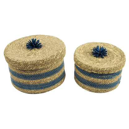 Set of 2 Sea Grass Basket with Lid