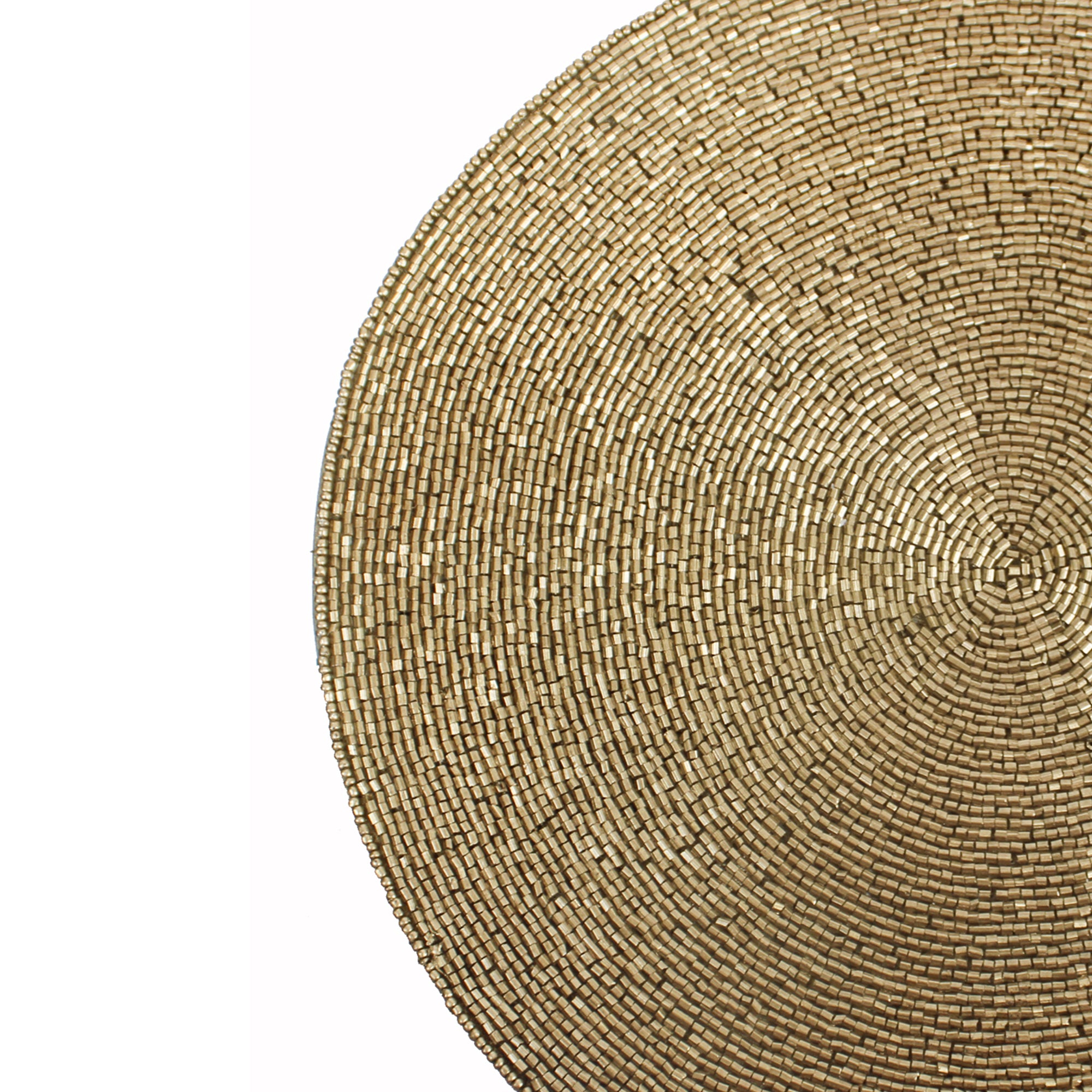 Gold Beaded Placemats for Dining Set of Two