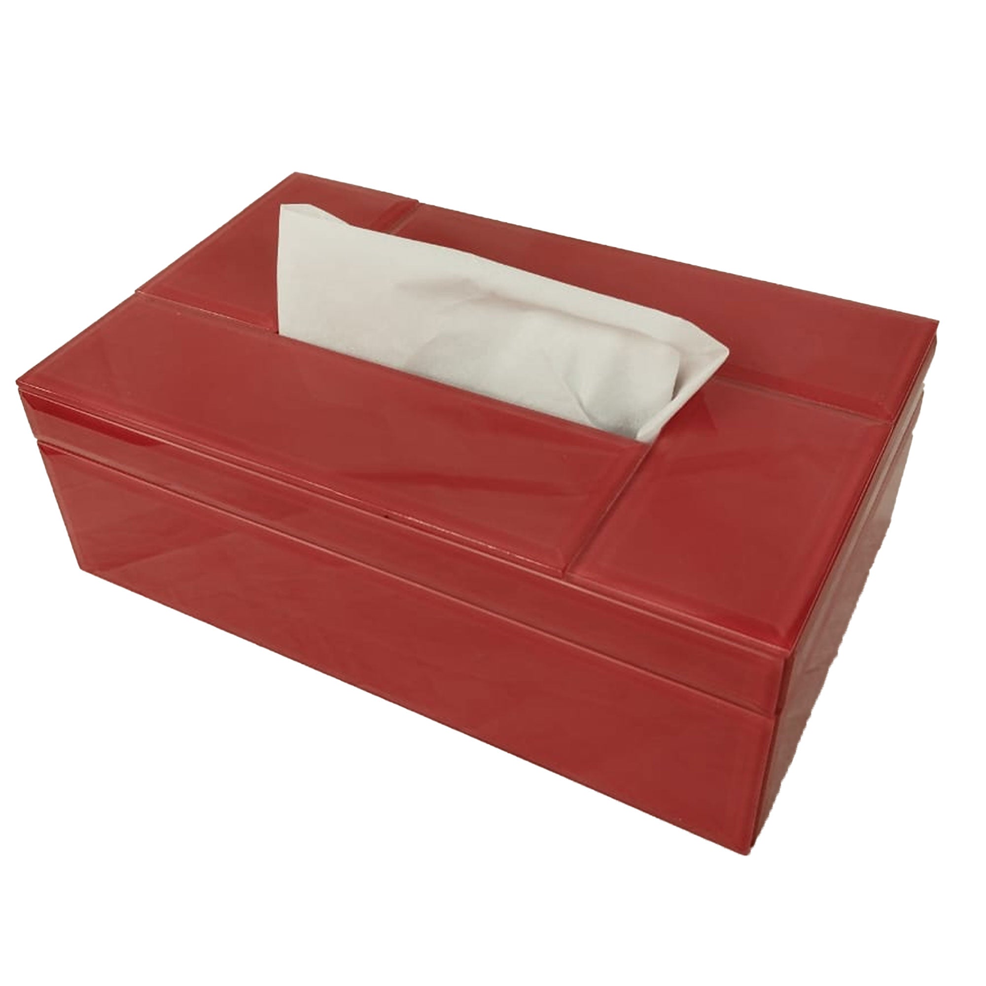 Red Glass Decorative Tissue Box